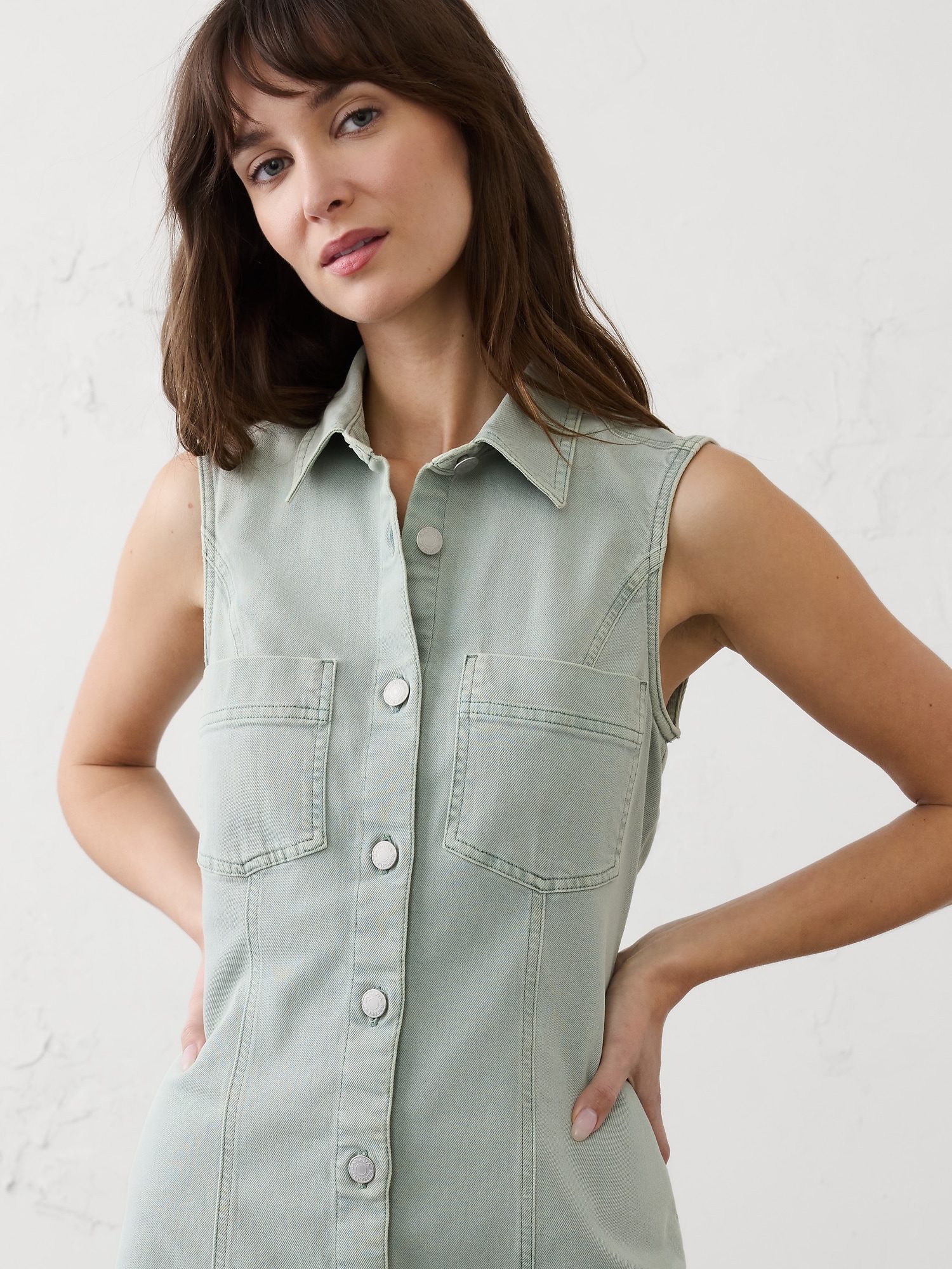 Image number 3 showing, Denim Mini Shirtdress