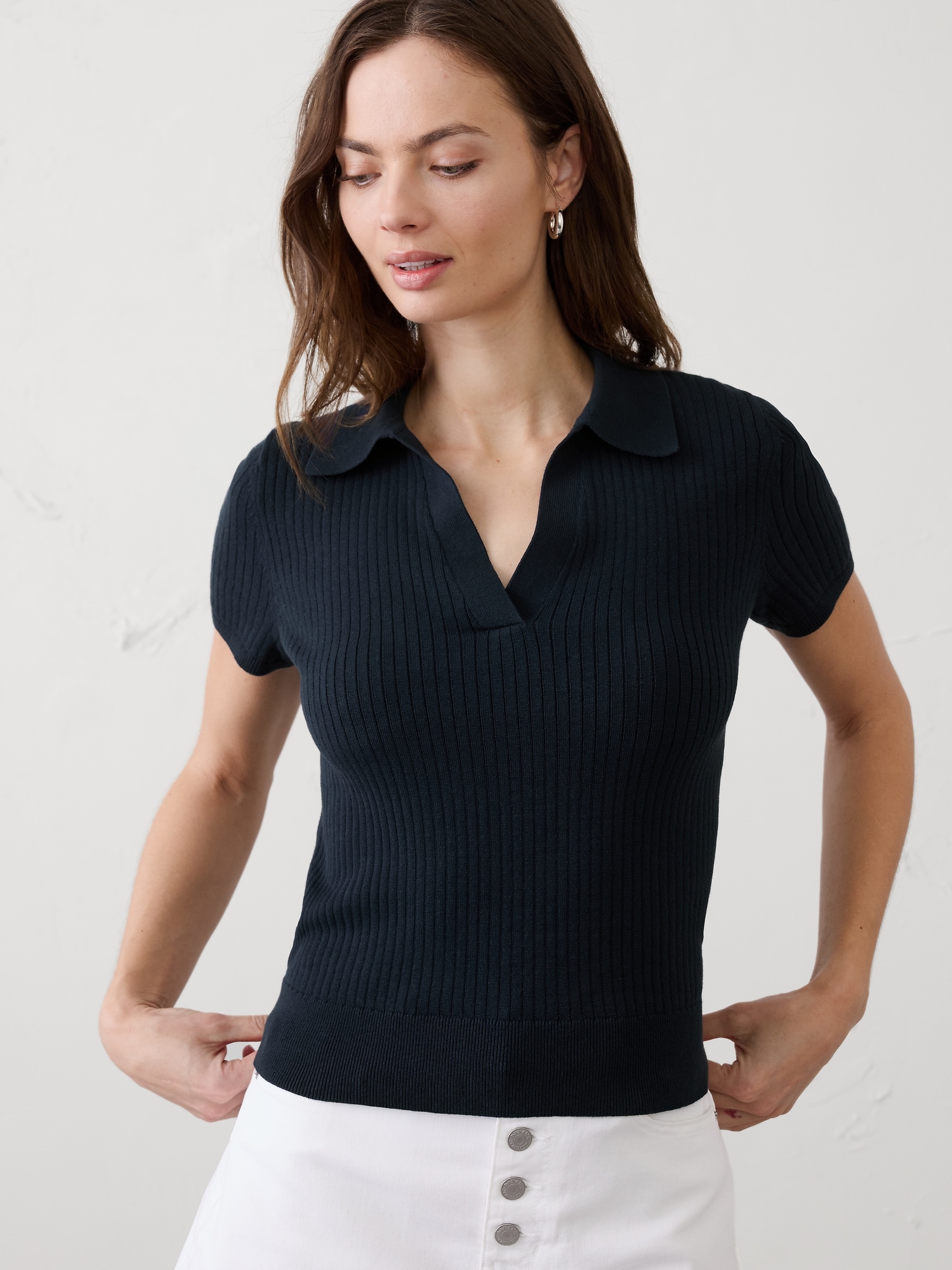 Image number 3 showing, Ribbed Sweater Polo
