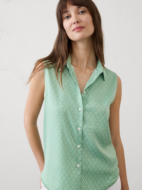 Silky Collared Top