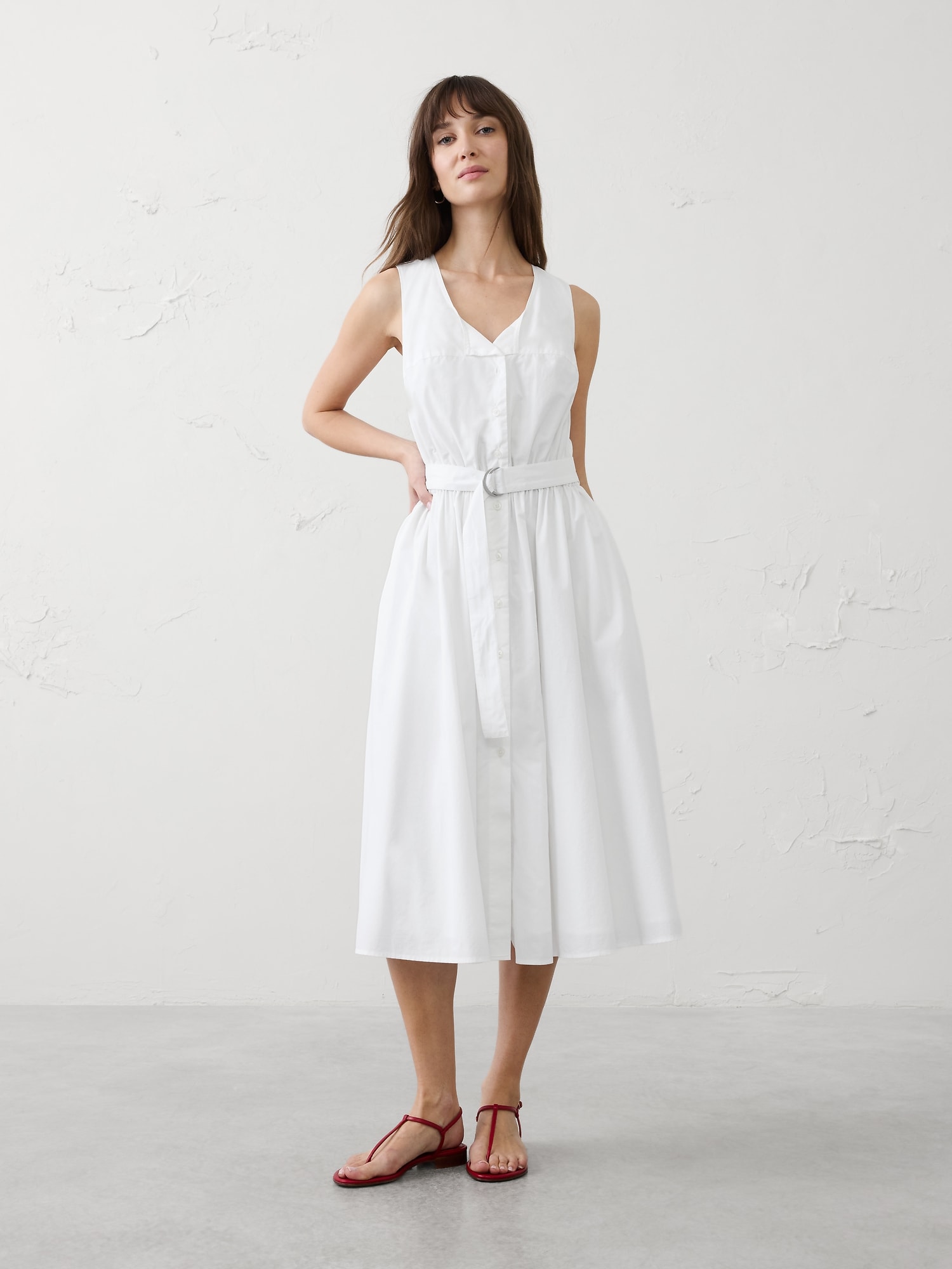 Image number 1 showing, Poplin Knee-Length Dress