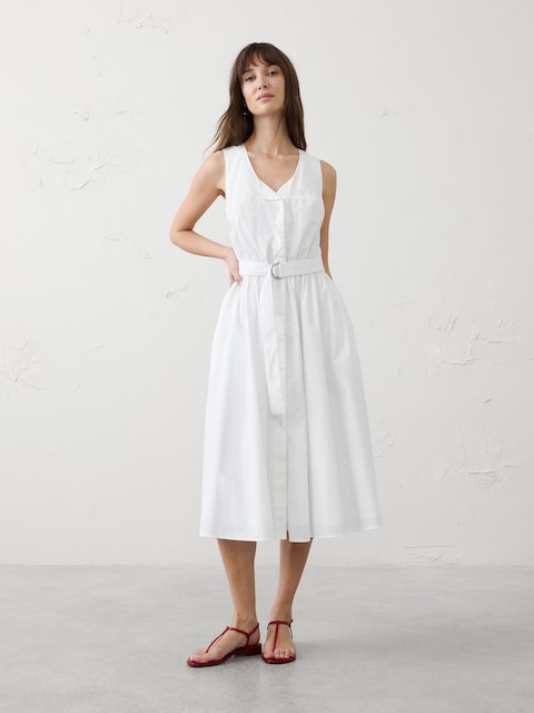 Poplin Knee-Length Dress