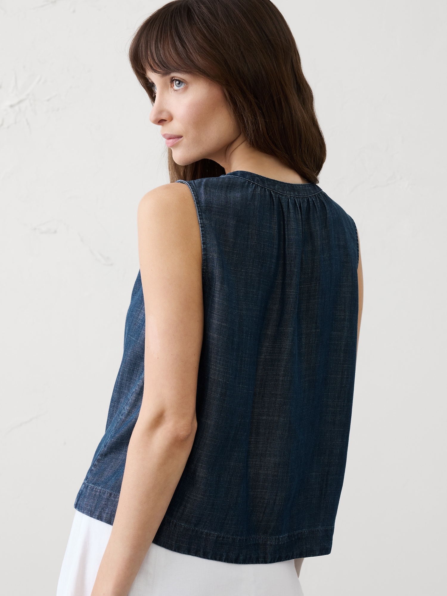 Image number 4 showing, Gauze Shirred Shirt