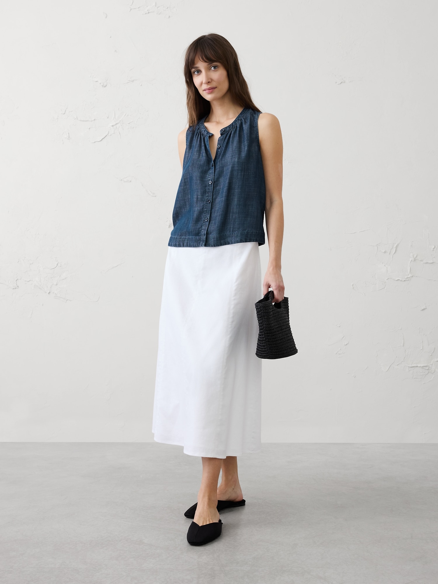 Image number 5 showing, Gauze Shirred Shirt
