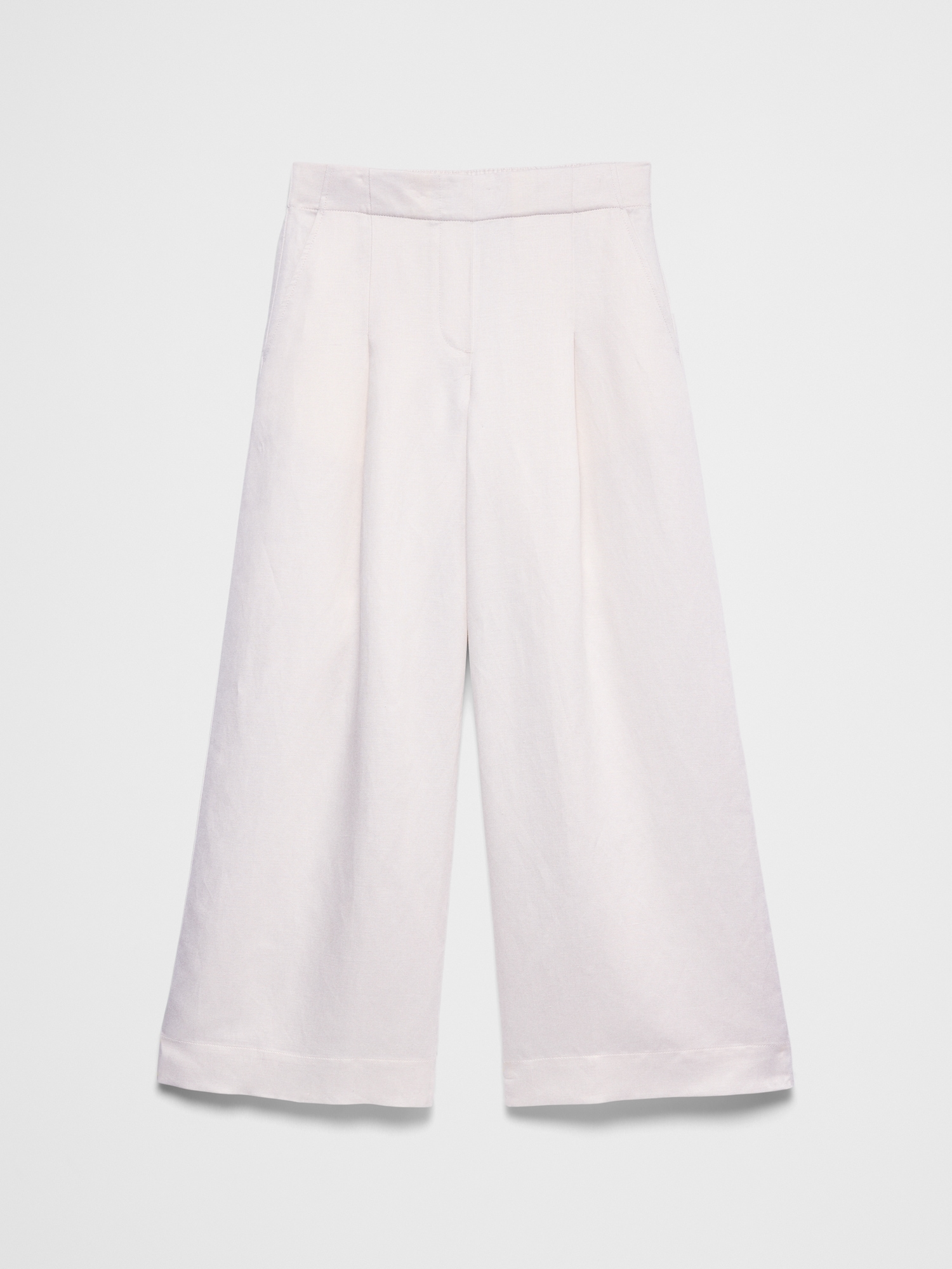 Image number 7 showing, Wide-Leg Mid-Rise Pleated Pull-On Pant