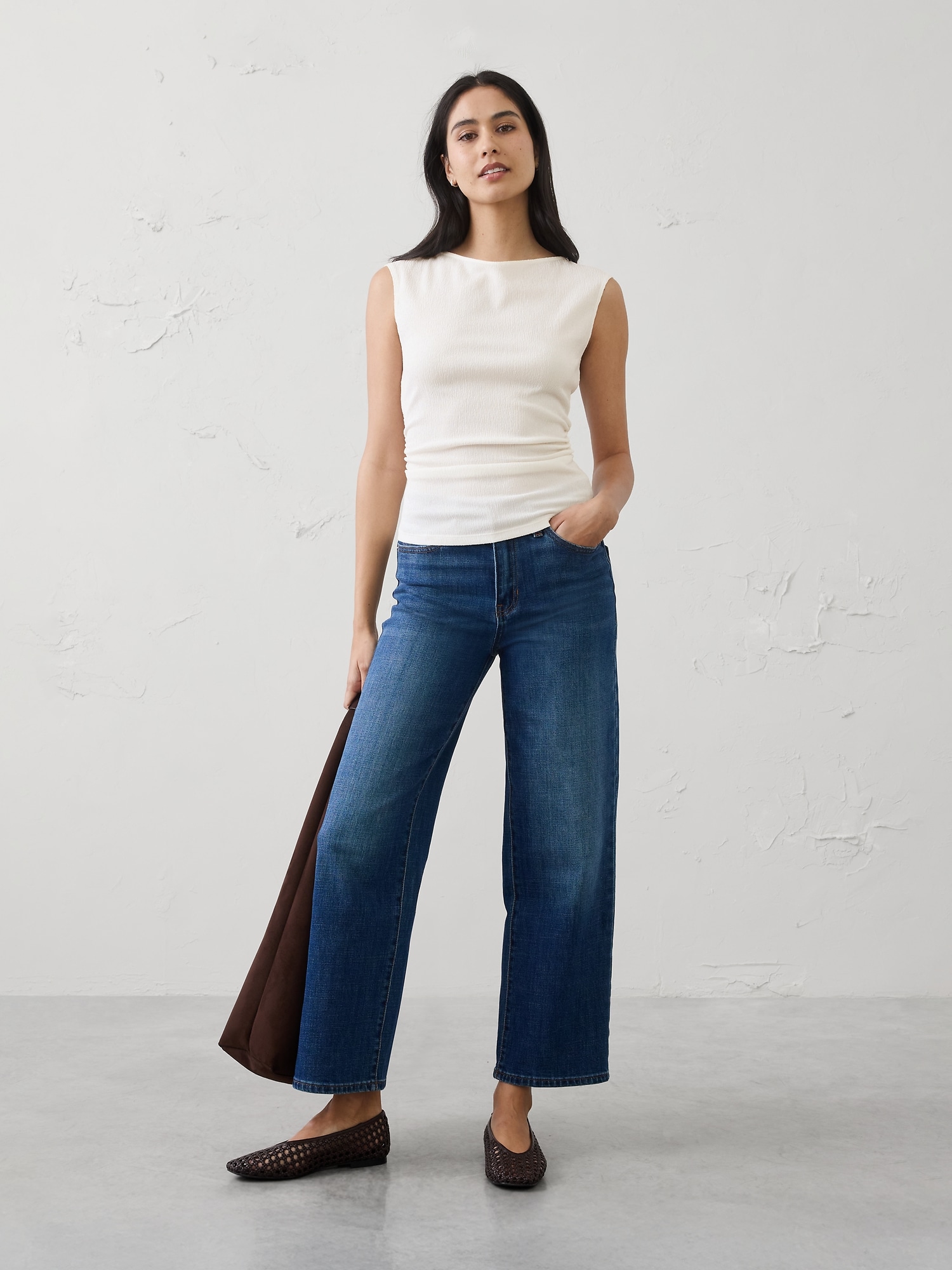 Image number 1 showing, Textured Smocked Ruched Top