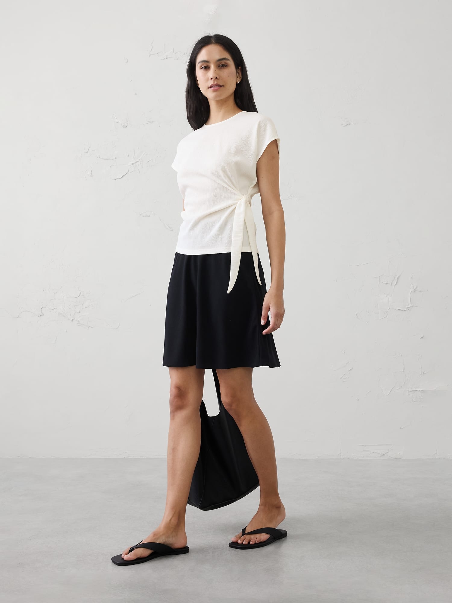 Textured Smocked Side-Tie Top