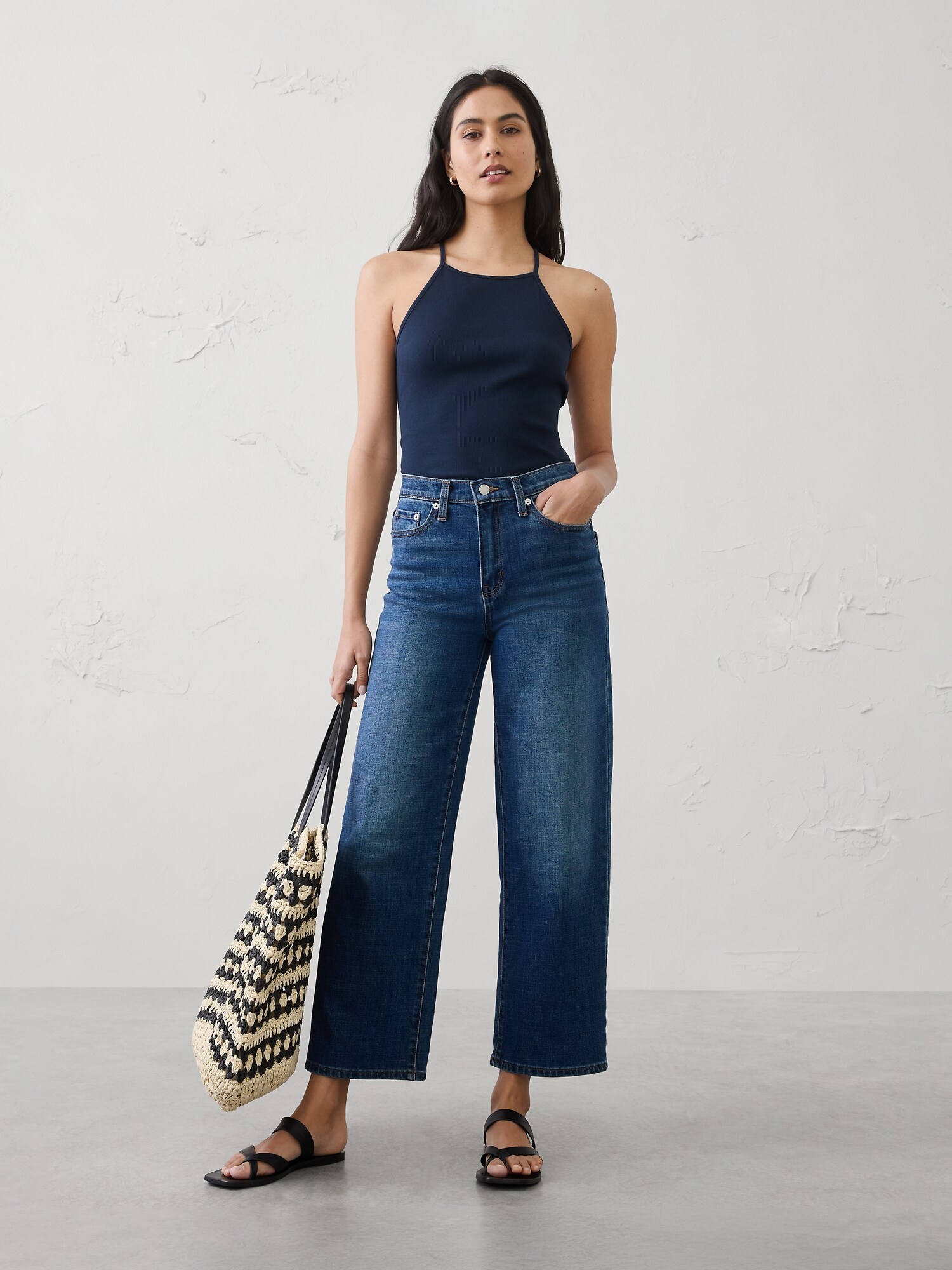 Image number 1 showing, Ribbed Strappy Racer-Back Top