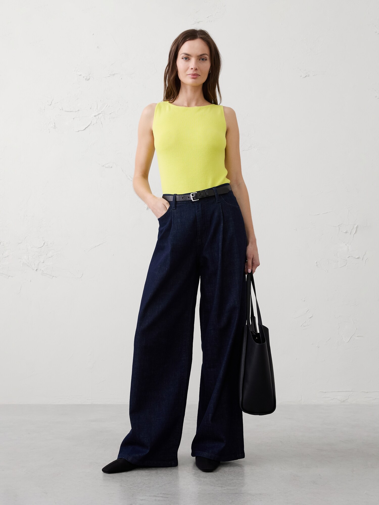 Image number 1 showing, Textured Boatneck Sweater Tank