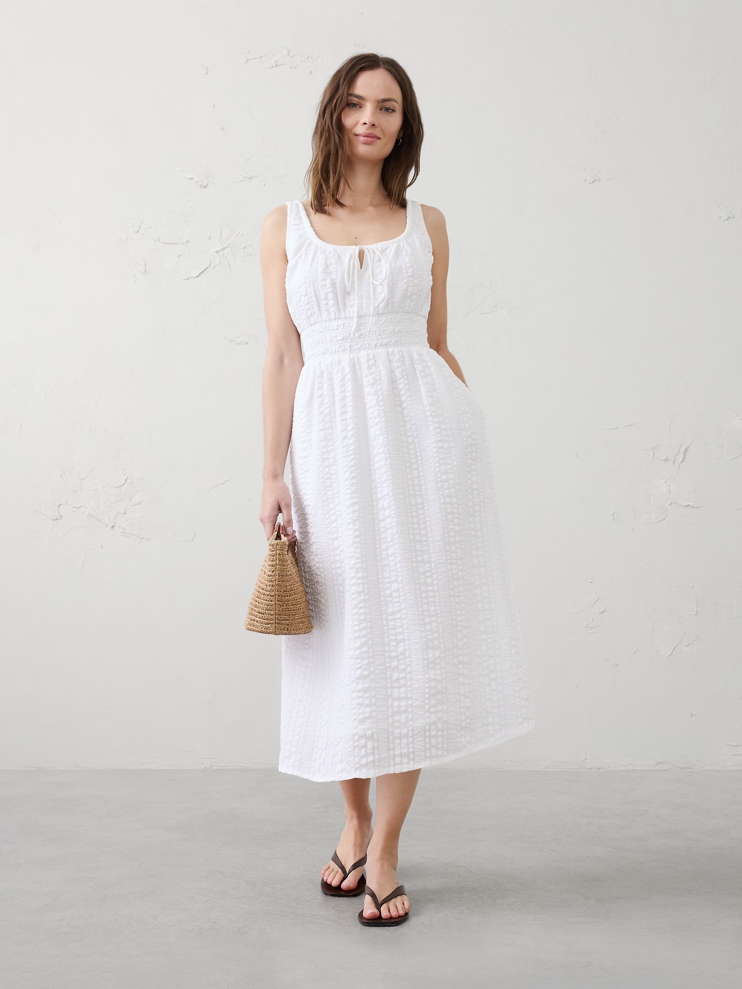 Image number 1 showing, Smocked Waist Midi Dress
