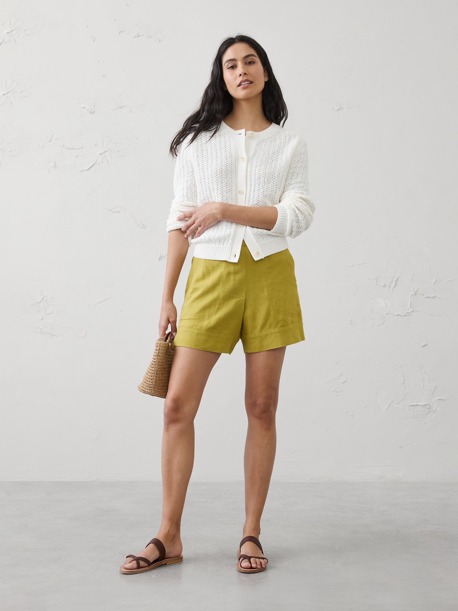 Image number 1 showing, Anyday High-Rise Linen-Blend Short