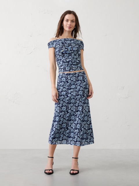 Mesh Midi Skirt