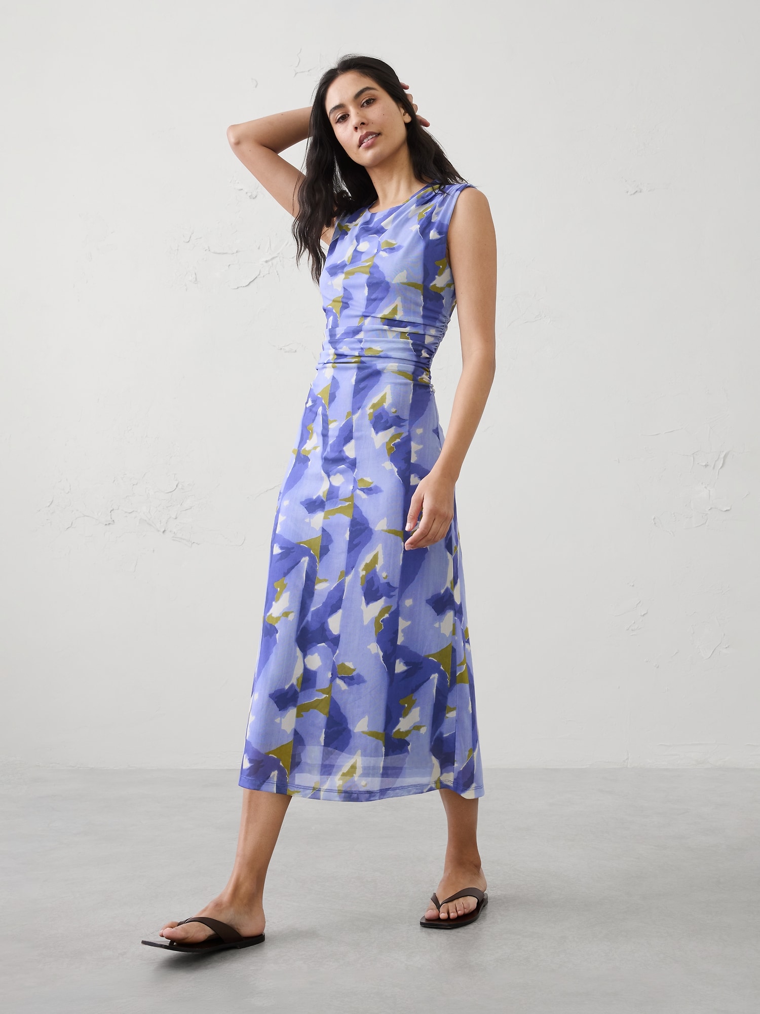 Image number 1 showing, Shirred-Waist Midi Dress