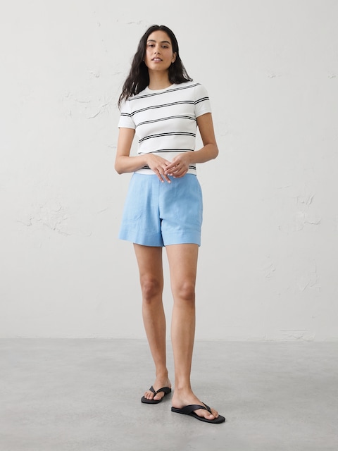 Anyday High-Rise Linen-Blend Short