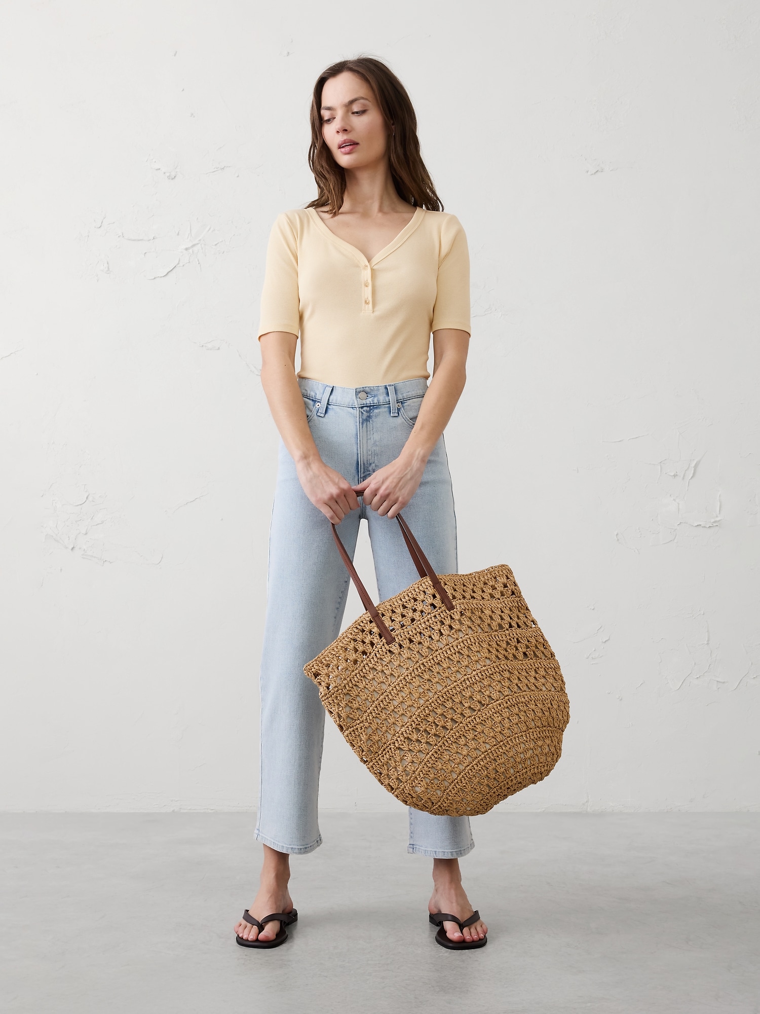 Image number 3 showing, Ribbed Elbow-Sleeve Henley T-Shirt