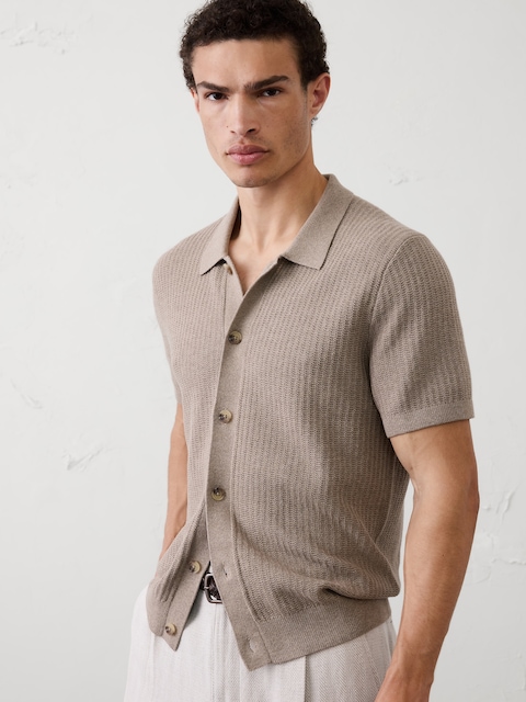 Textured Sweater Polo