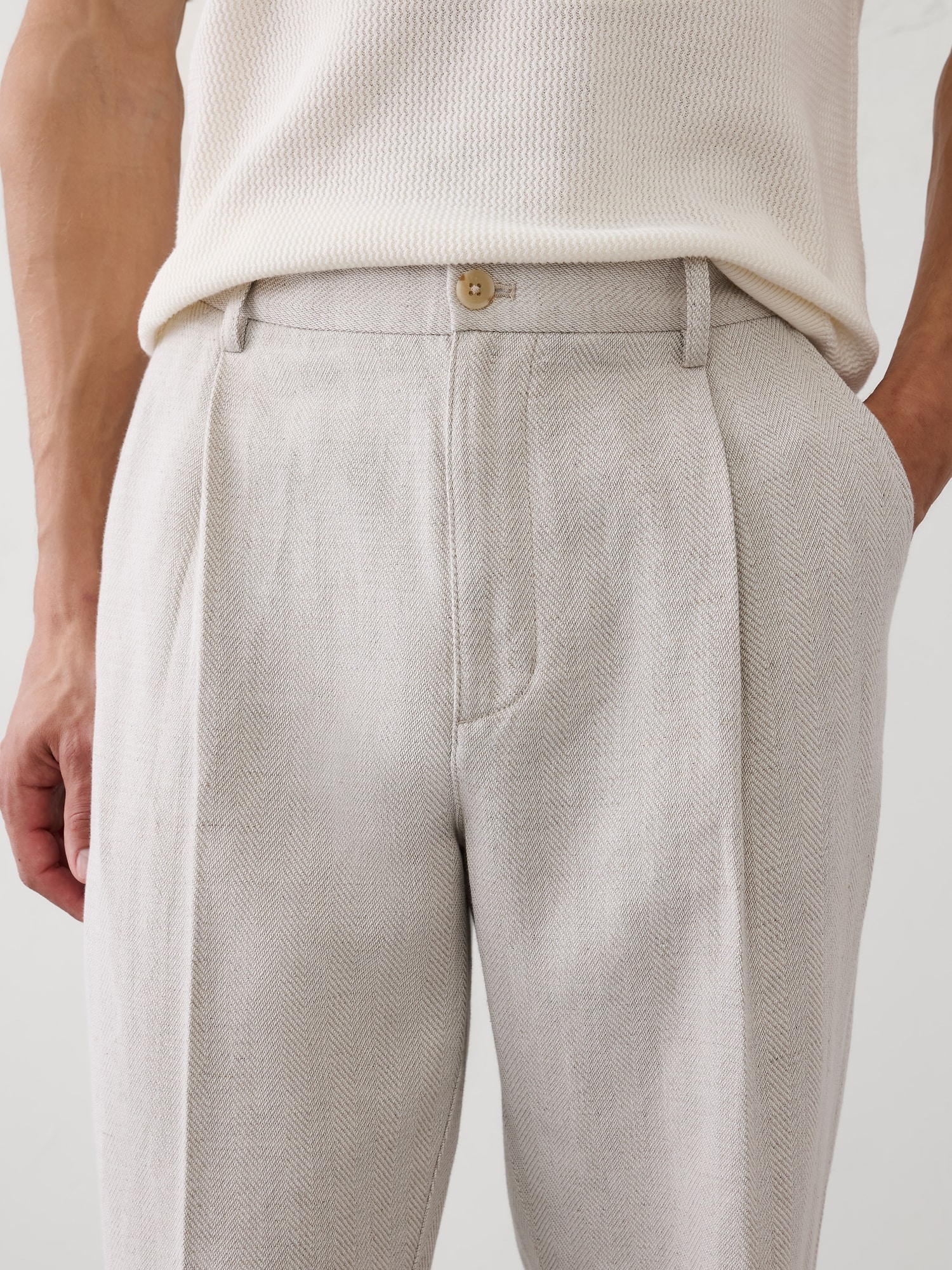 Image number 3 showing, Relaxed-Fit Wide-Leg Linen-Blend Pant