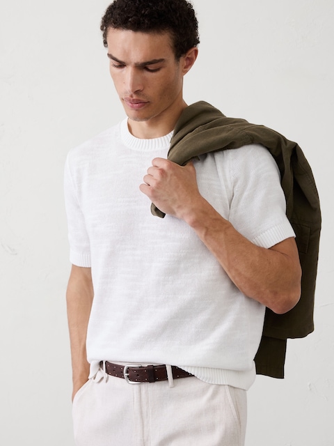 Slubby Cotton Sweater T-Shirt