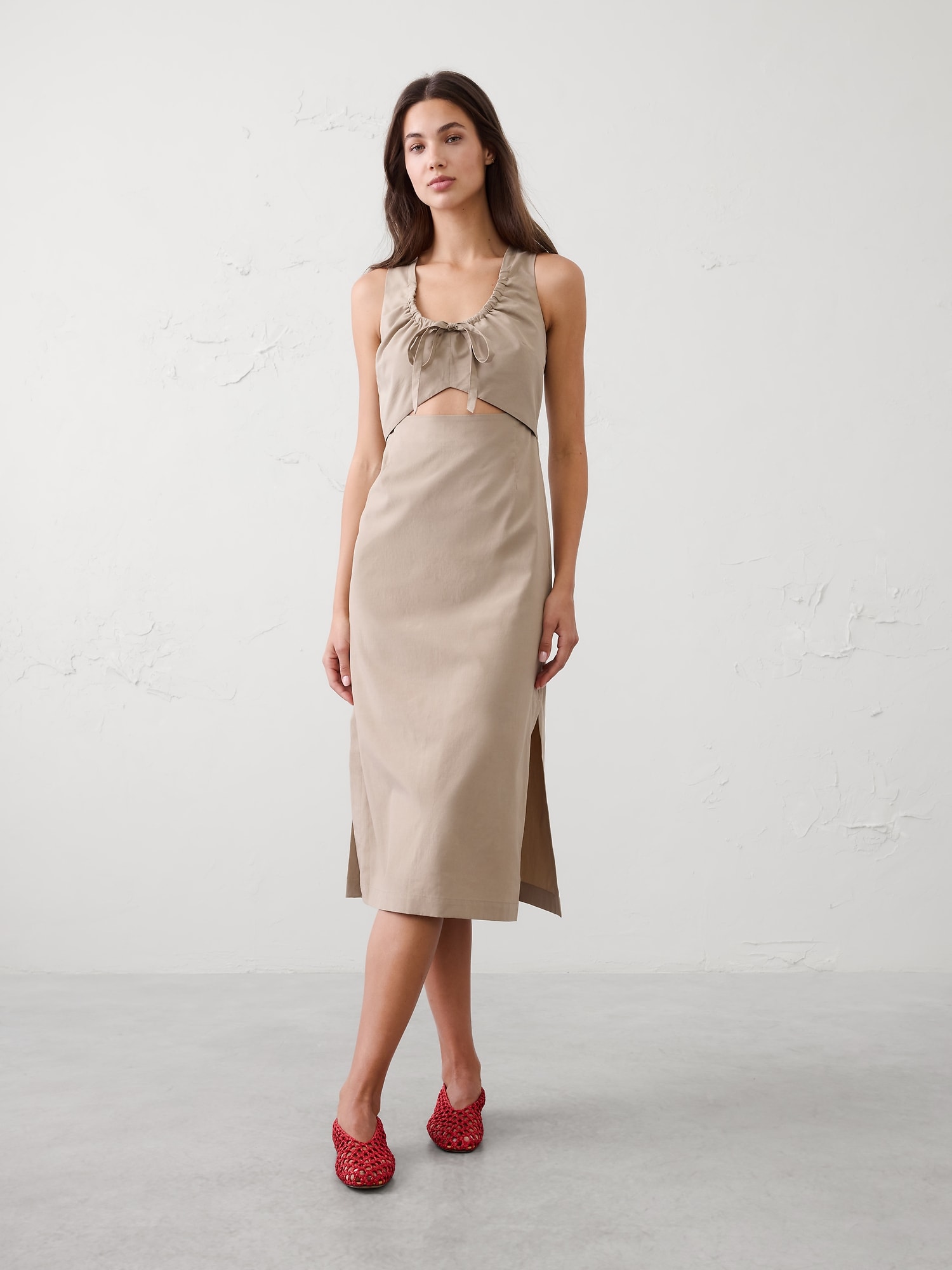 Image number 1 showing, Cinched Cutout Midi Dress