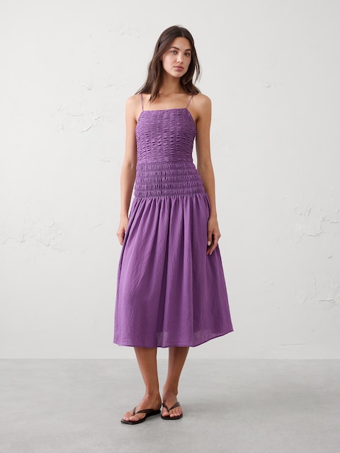 Smocked Strappy Maxi Dress