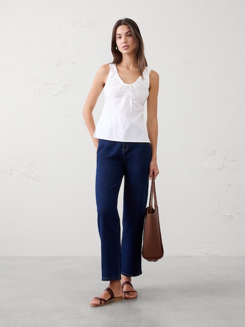 Cinched Neck-Tie Top