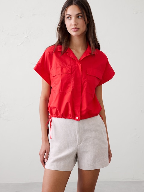Drawstring-Hem Shirt