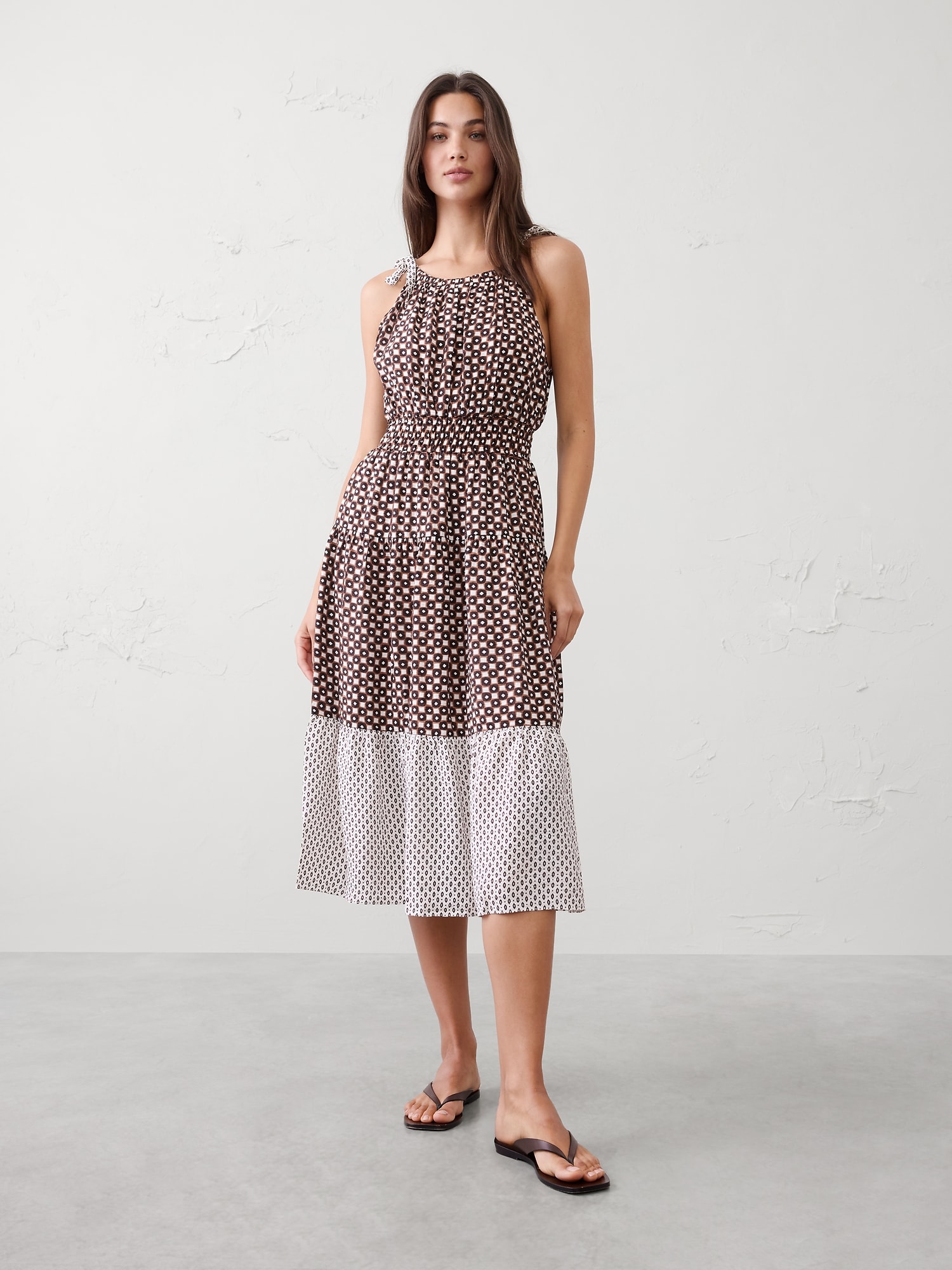 Image number 1 showing, Tied-Shoulder Maxi Dress