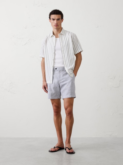 Standard-Fit 7" Linen-Blend Short