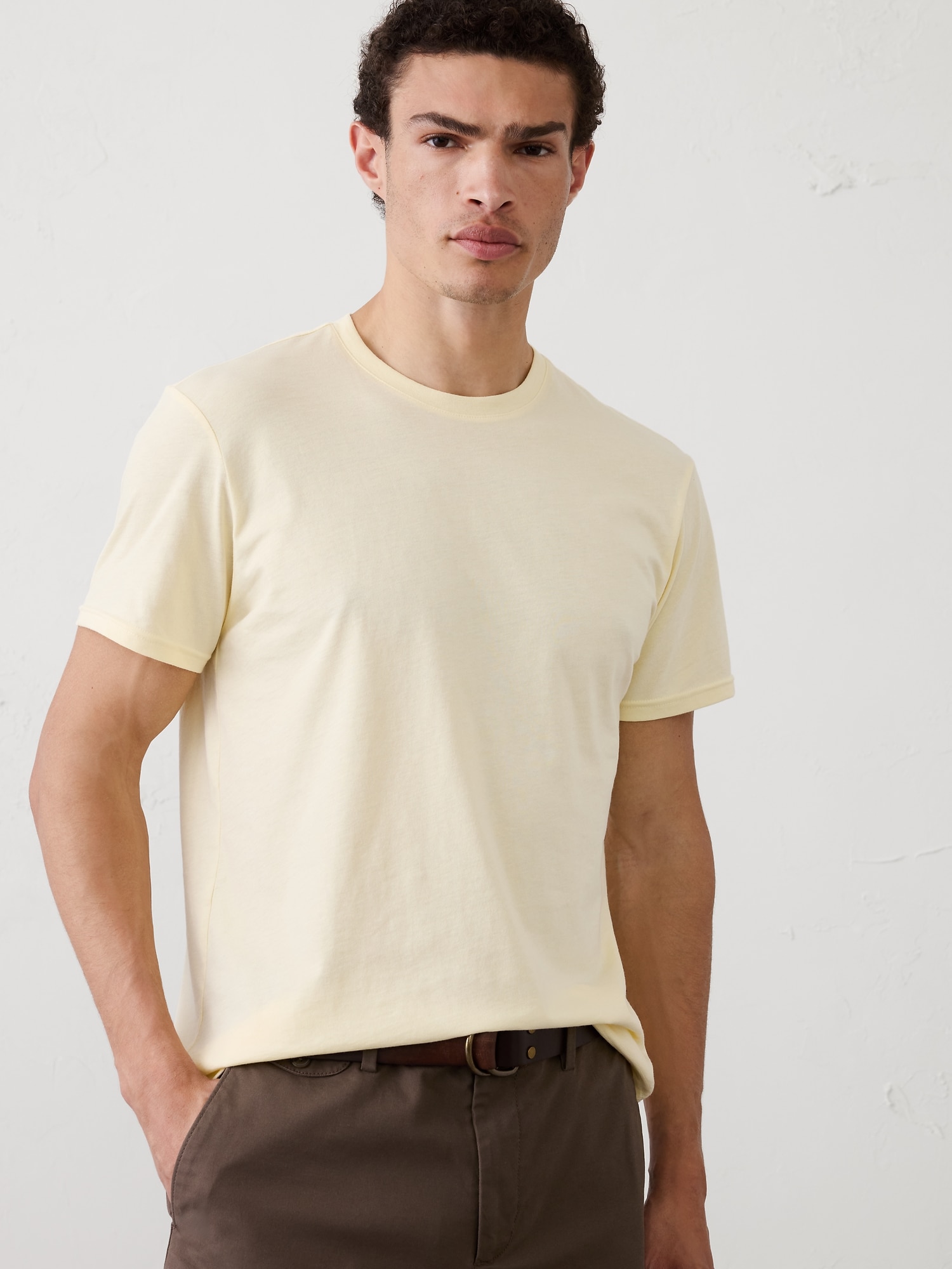 Image number 1 showing, Standard-Fit Premium Wash Crew-Neck T-Shirt