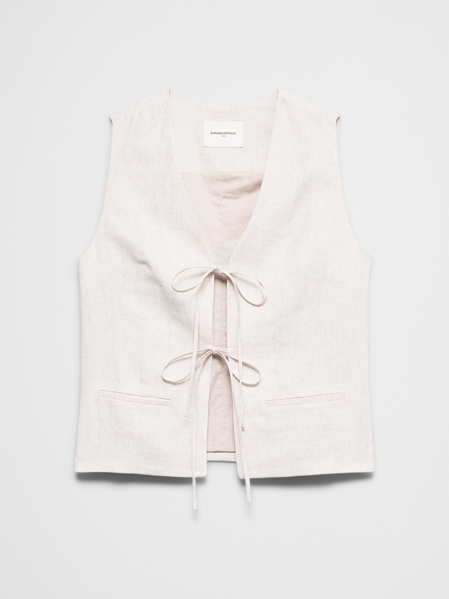 Image number 7 showing, Linen-Blend Tie-Front Vest