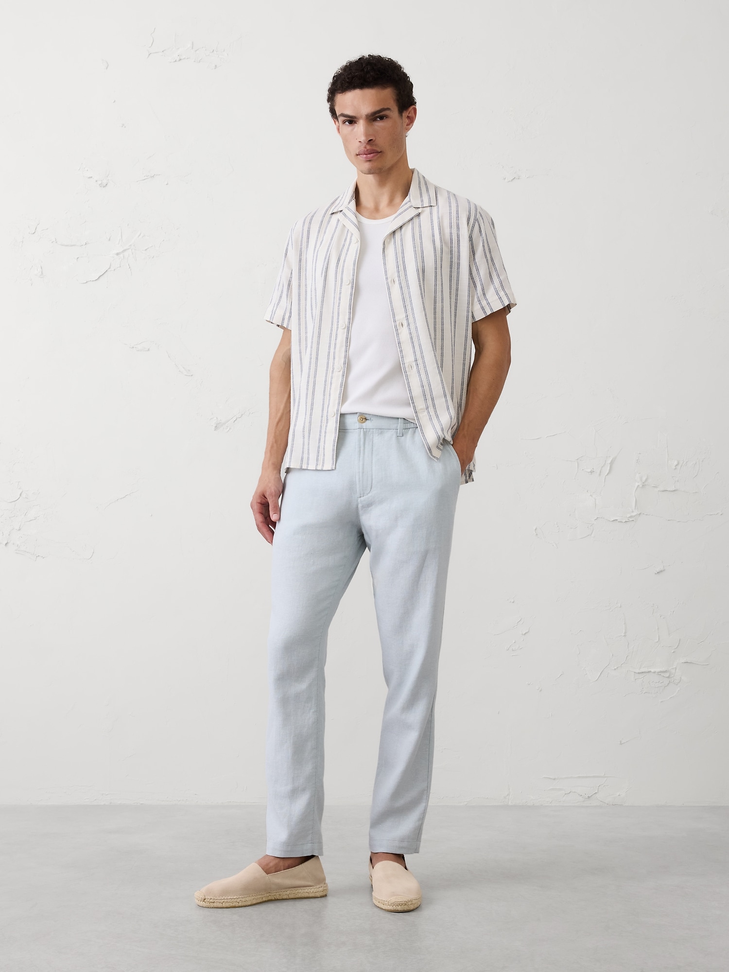 Image number 1 showing, Athletic-Fit Linen-Blend Pant