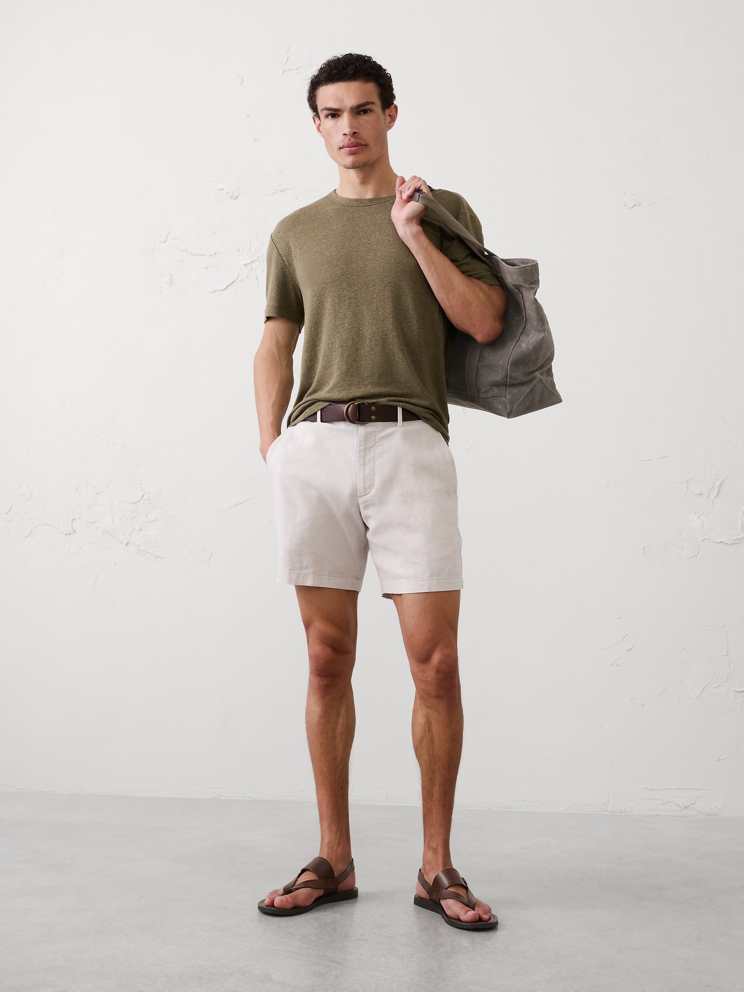 Image number 1 showing, Standard-Fit Linen-Blend T-Shirt