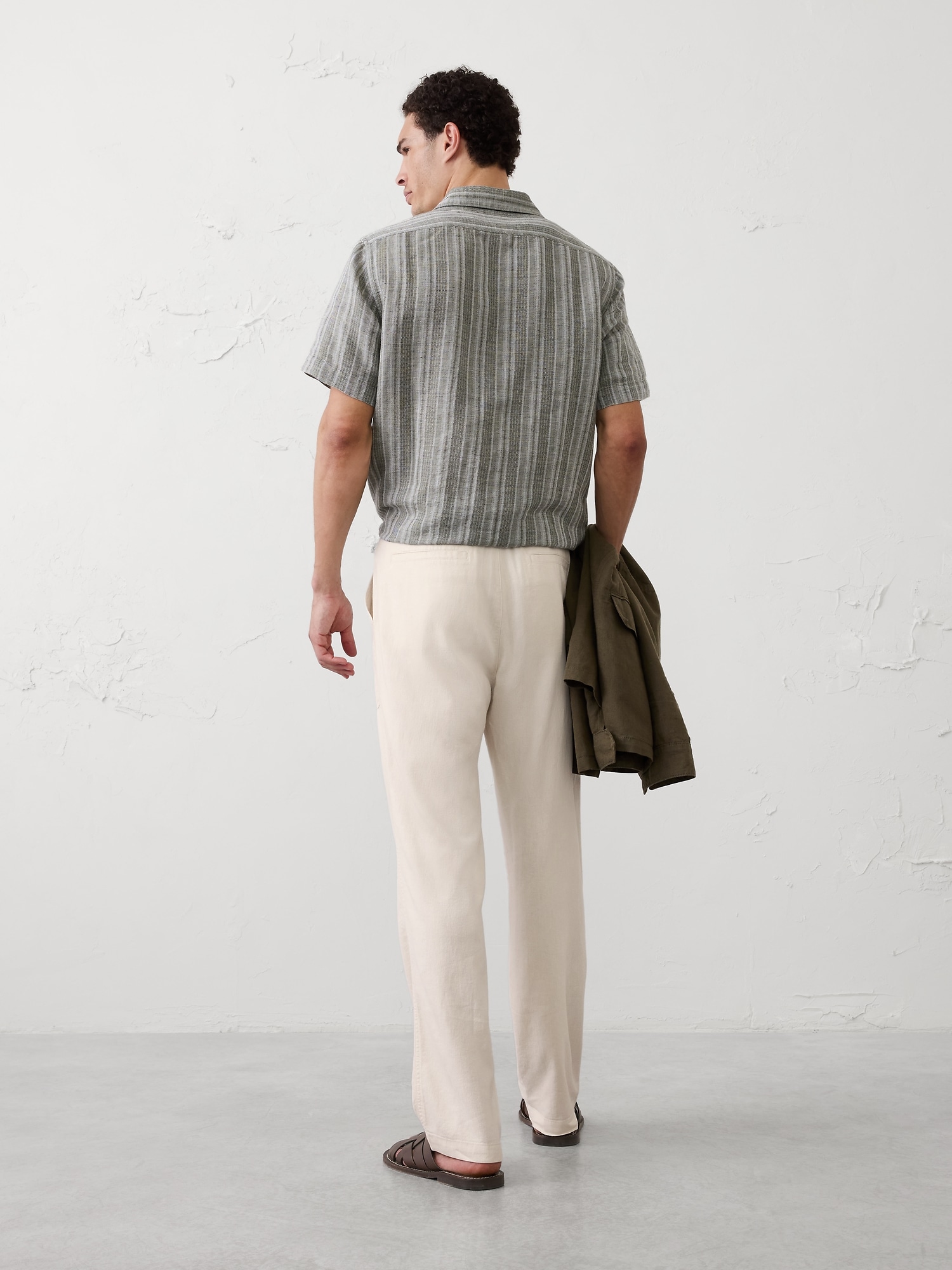 Image number 2 showing, Straight-Fit Linen-Blend Pull-On Pant
