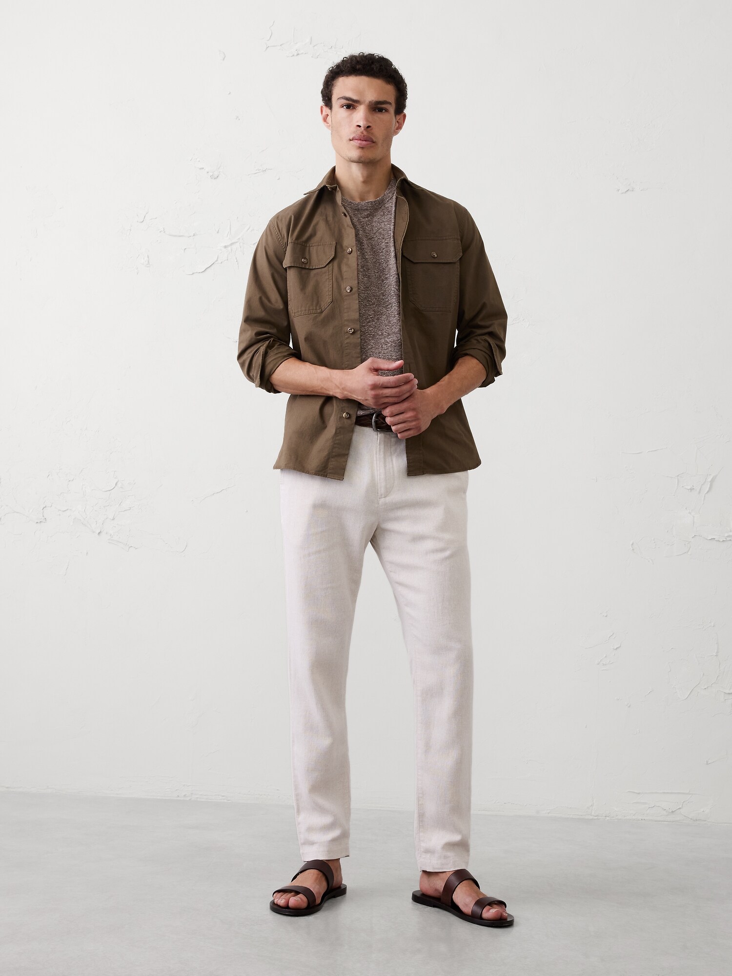 Image number 3 showing, Standard-Fit Linen-Blend T-Shirt