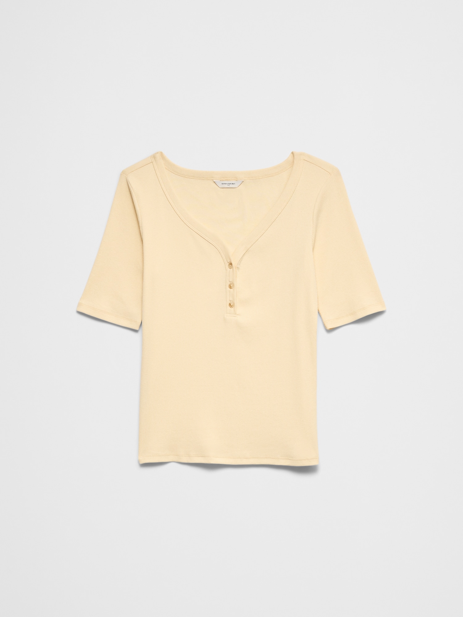 Image number 4 showing, Ribbed Elbow-Sleeve Henley T-Shirt