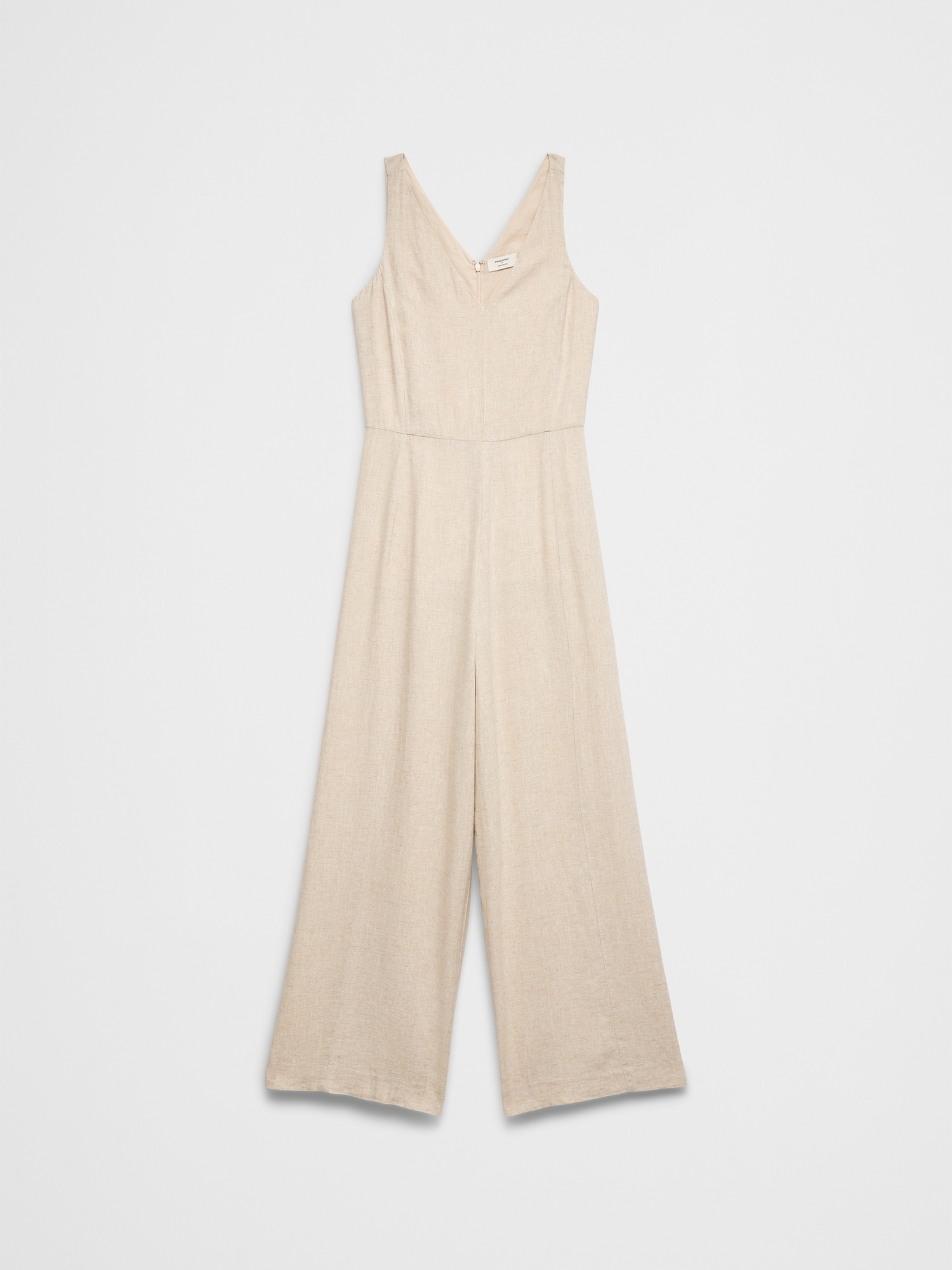 Image number 4 showing, Linen-Blend Vee-Neck Jumpsuit