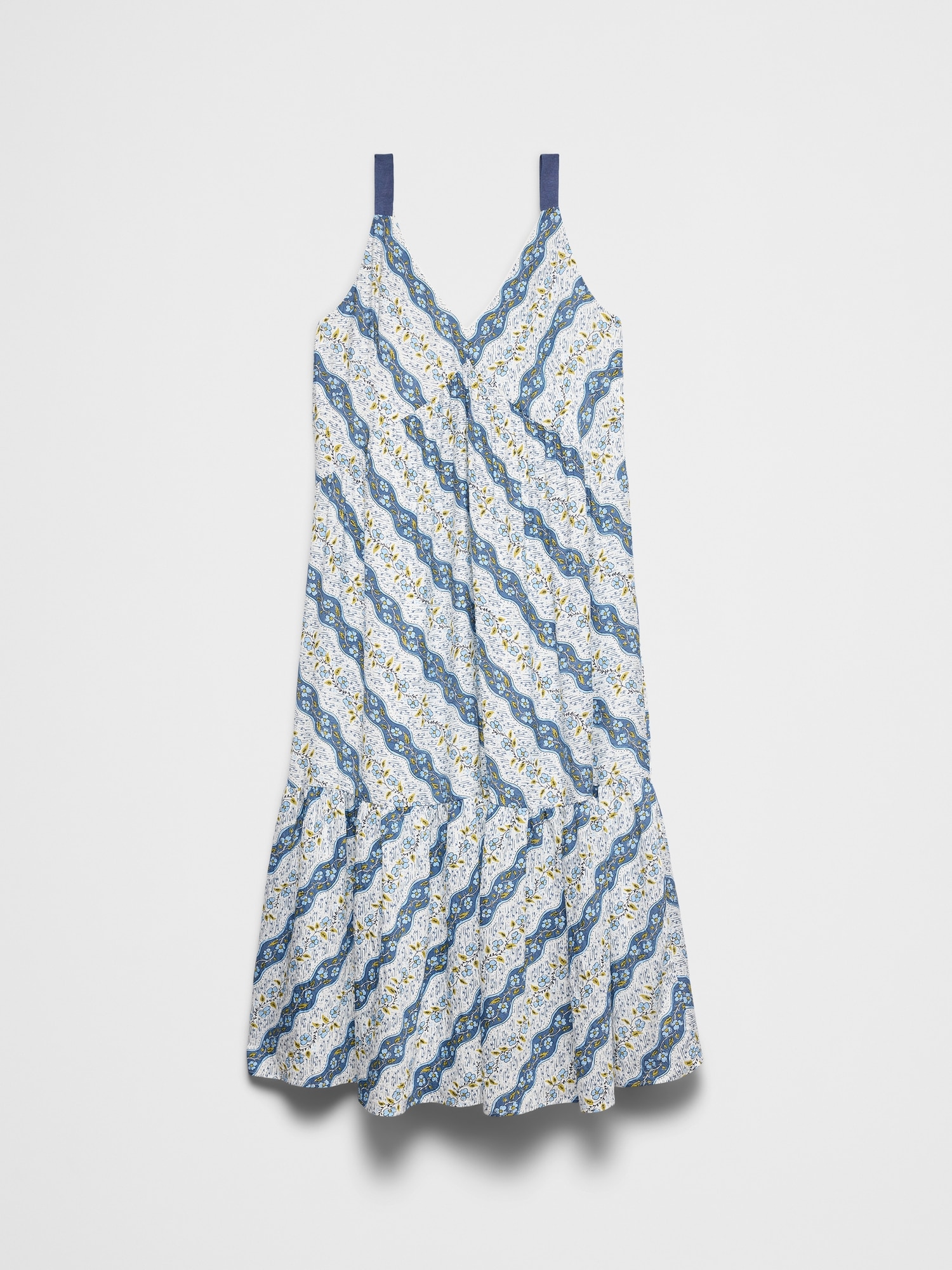 Image number 4 showing, Silky Slub Empire-Tiered Midi Dress