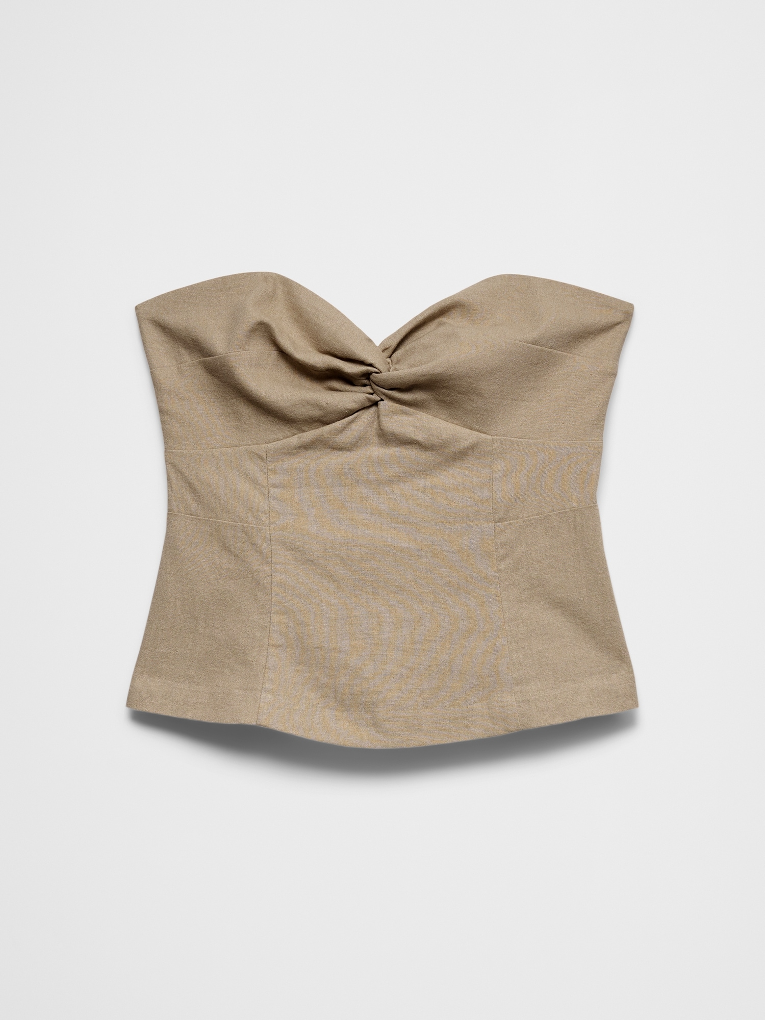 Image number 4 showing, Linen-Blend Strapless Knot-Front Top