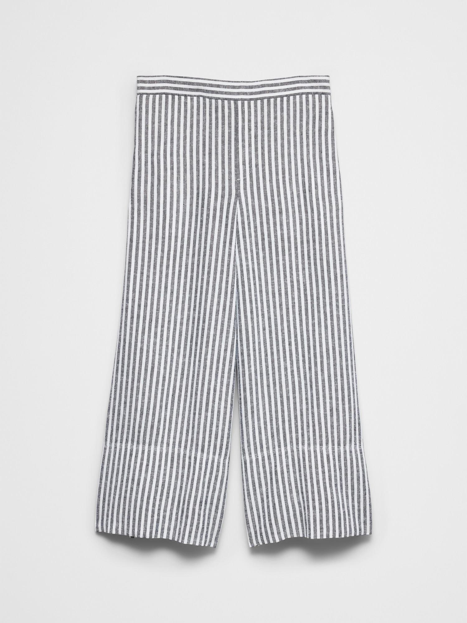 Image number 4 showing, Wide-Leg High-Rise Linen-Blend Pull-On Cropped Pant