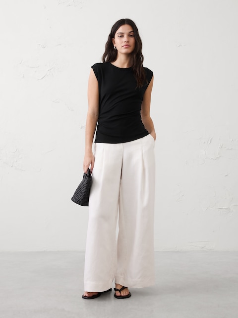 Soft Knit Side-Shirred Top