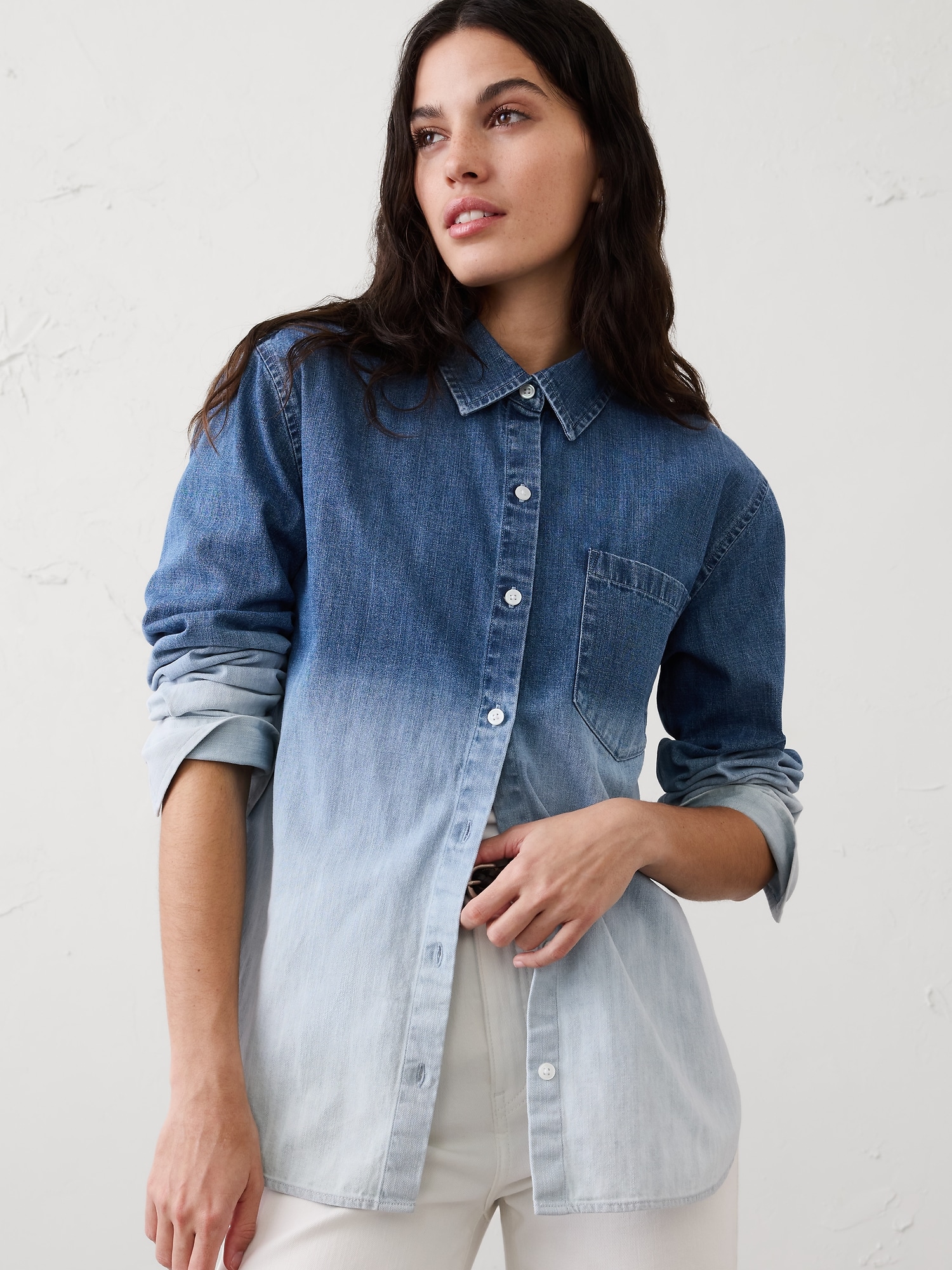 Image number 3 showing, Ombre Denim Shirt