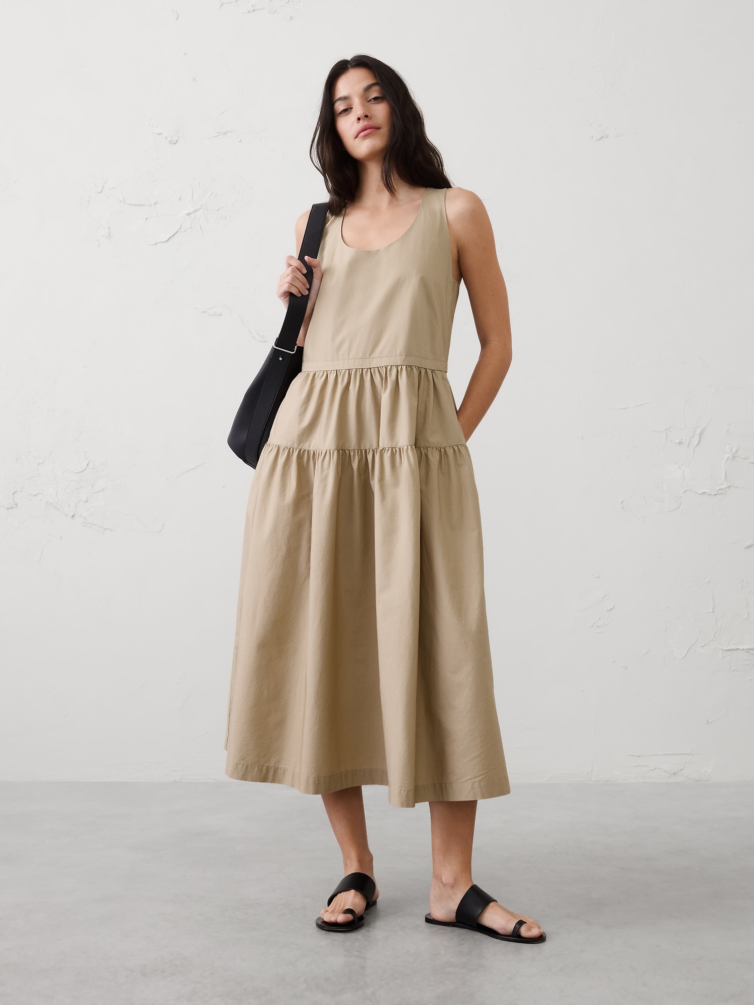 Image number 1 showing, Dropped-Waist Midi Dress