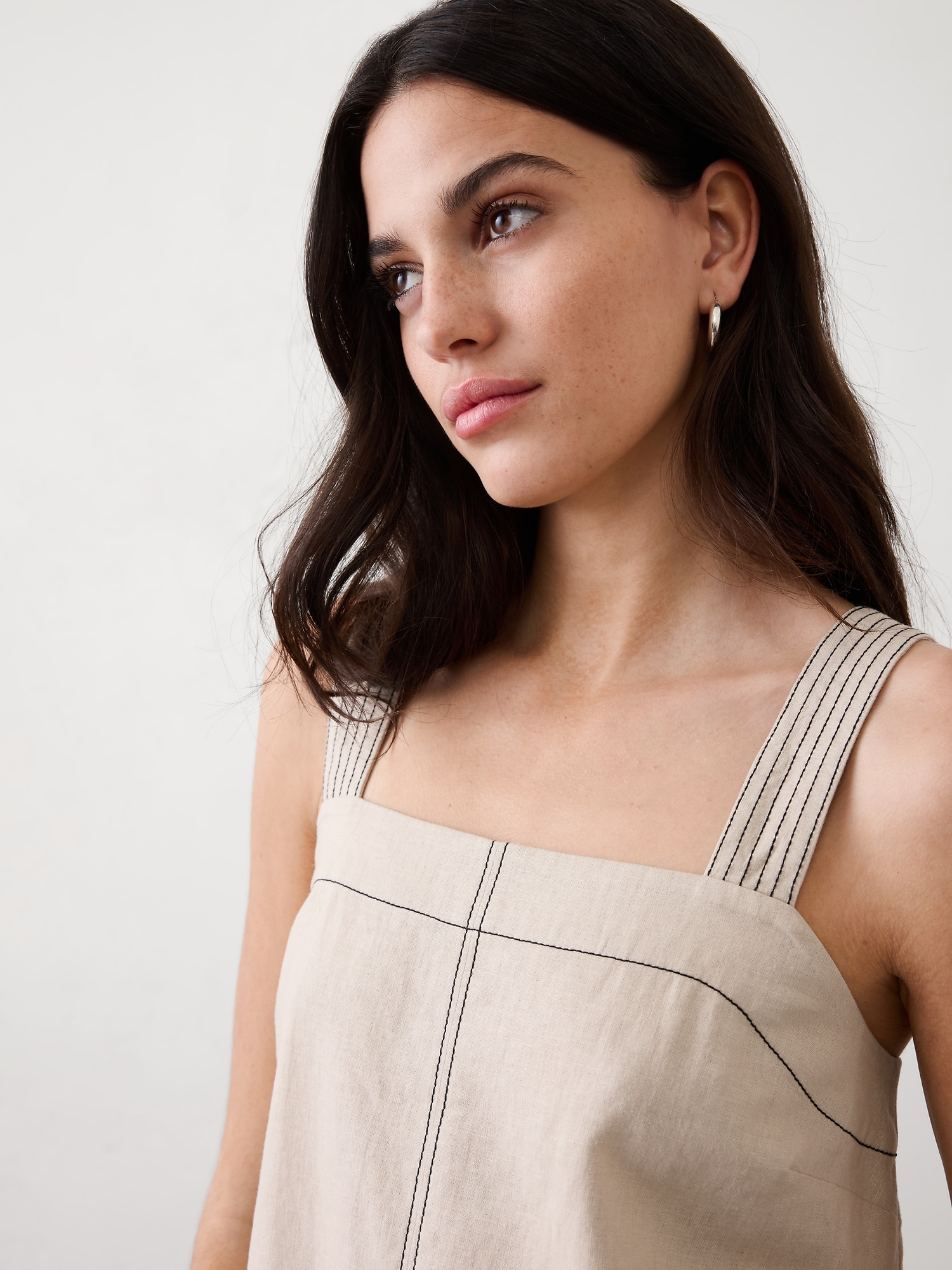 Image number 6 showing, Linen-Blend Trapunto Tank