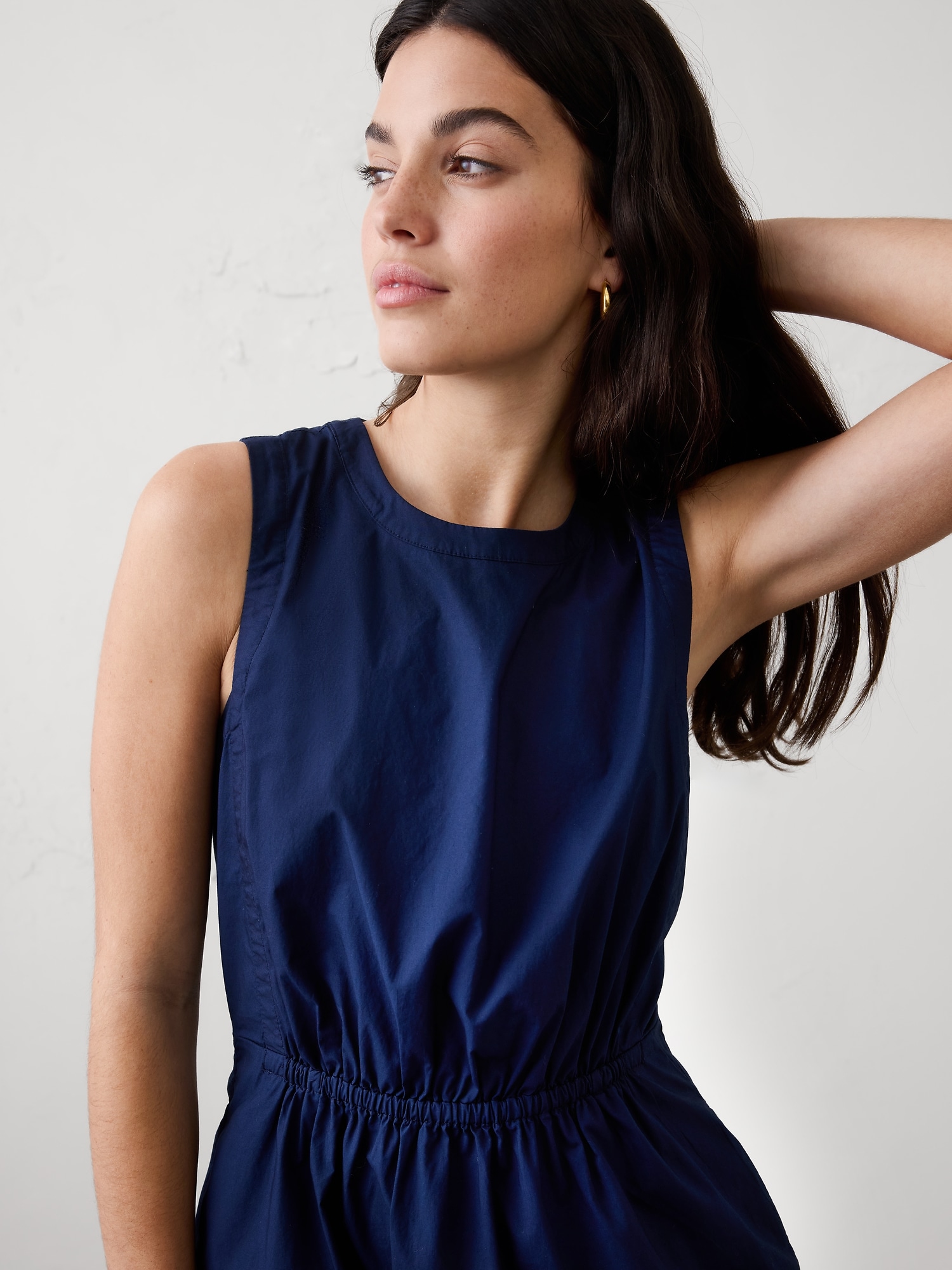 Image number 3 showing, Rounded Hem Poplin Midi Dress