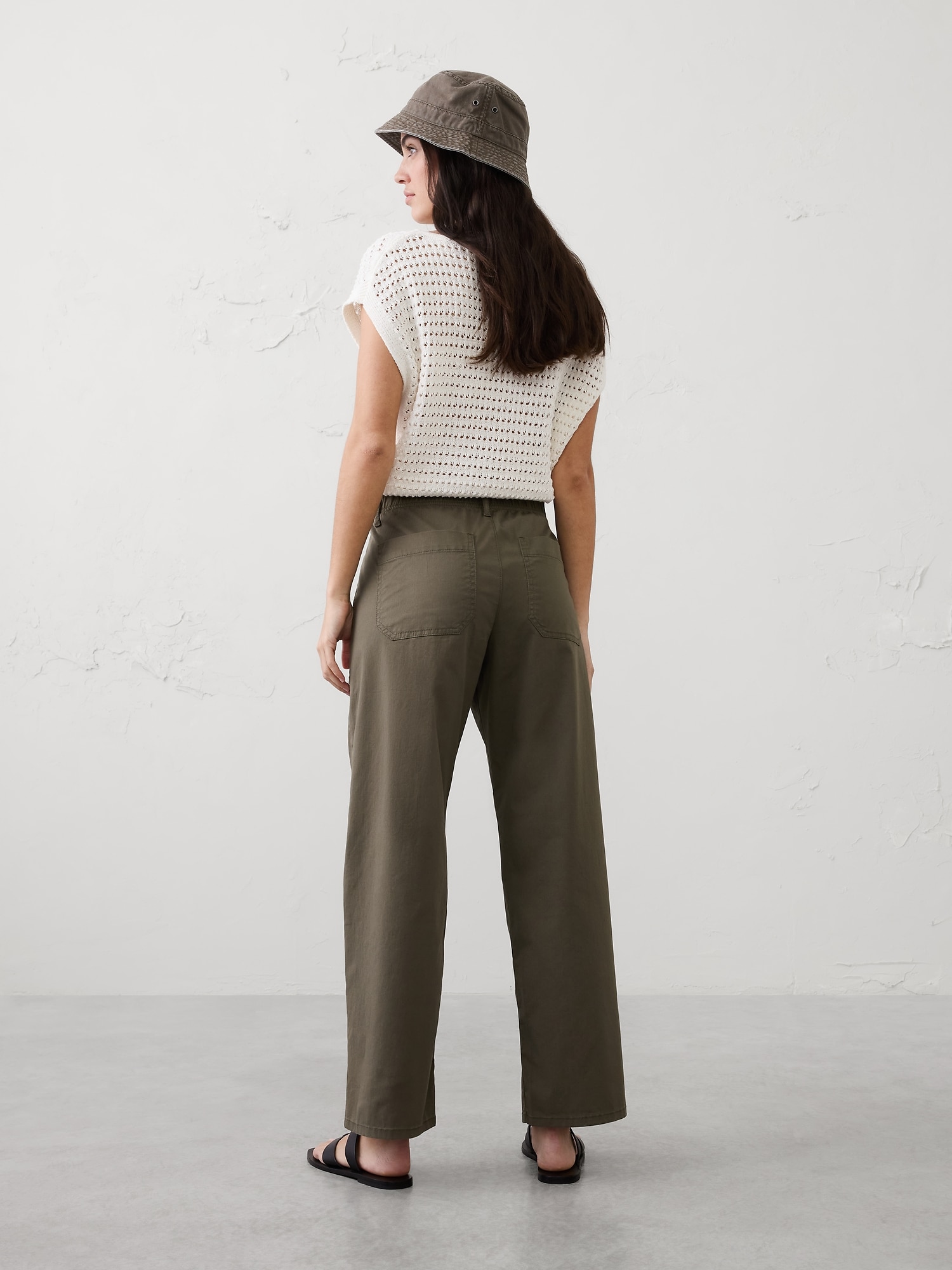 Image number 2 showing, Straight High-Rise Twill Utility Pant