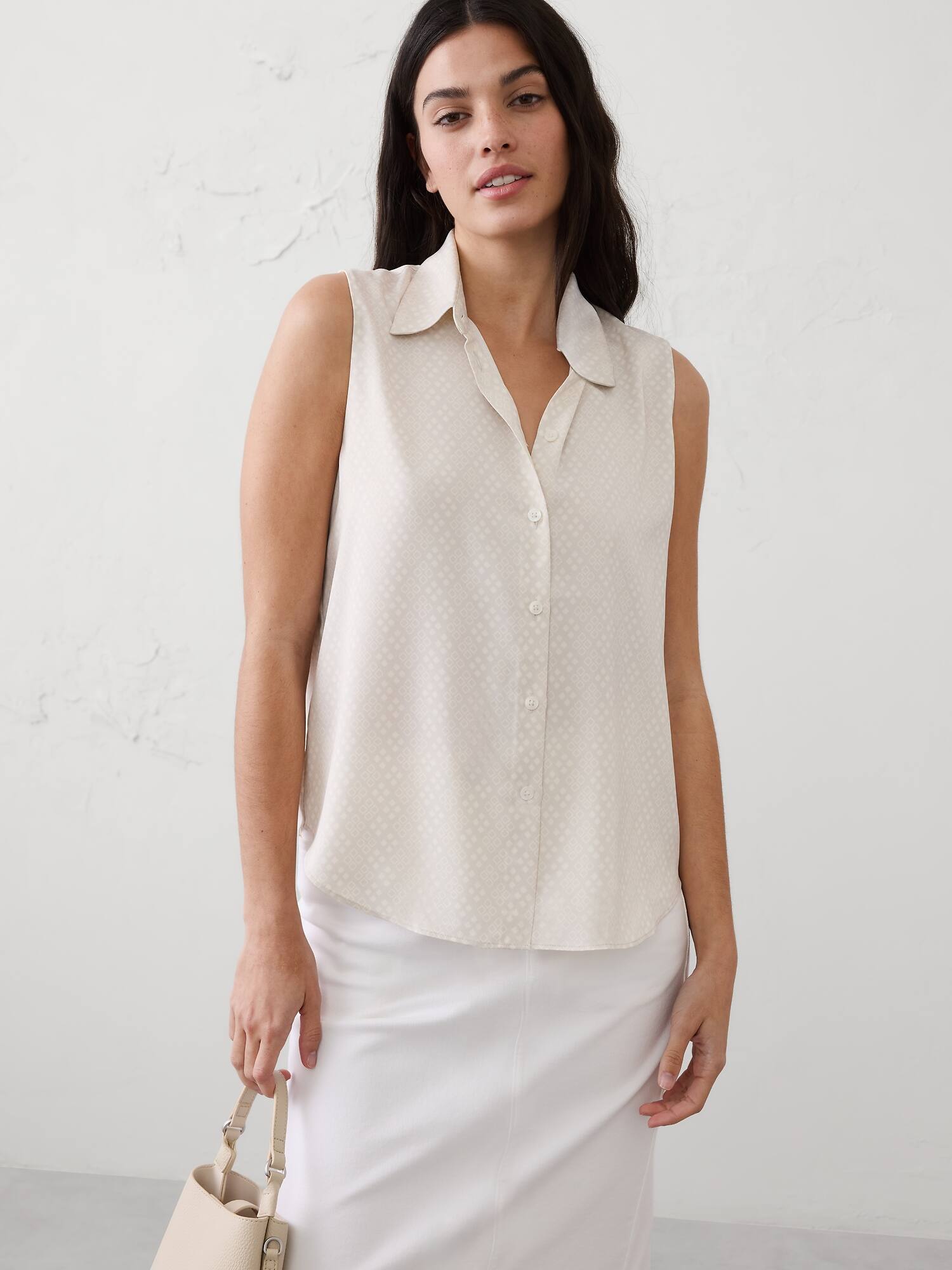 Silky Collared Top