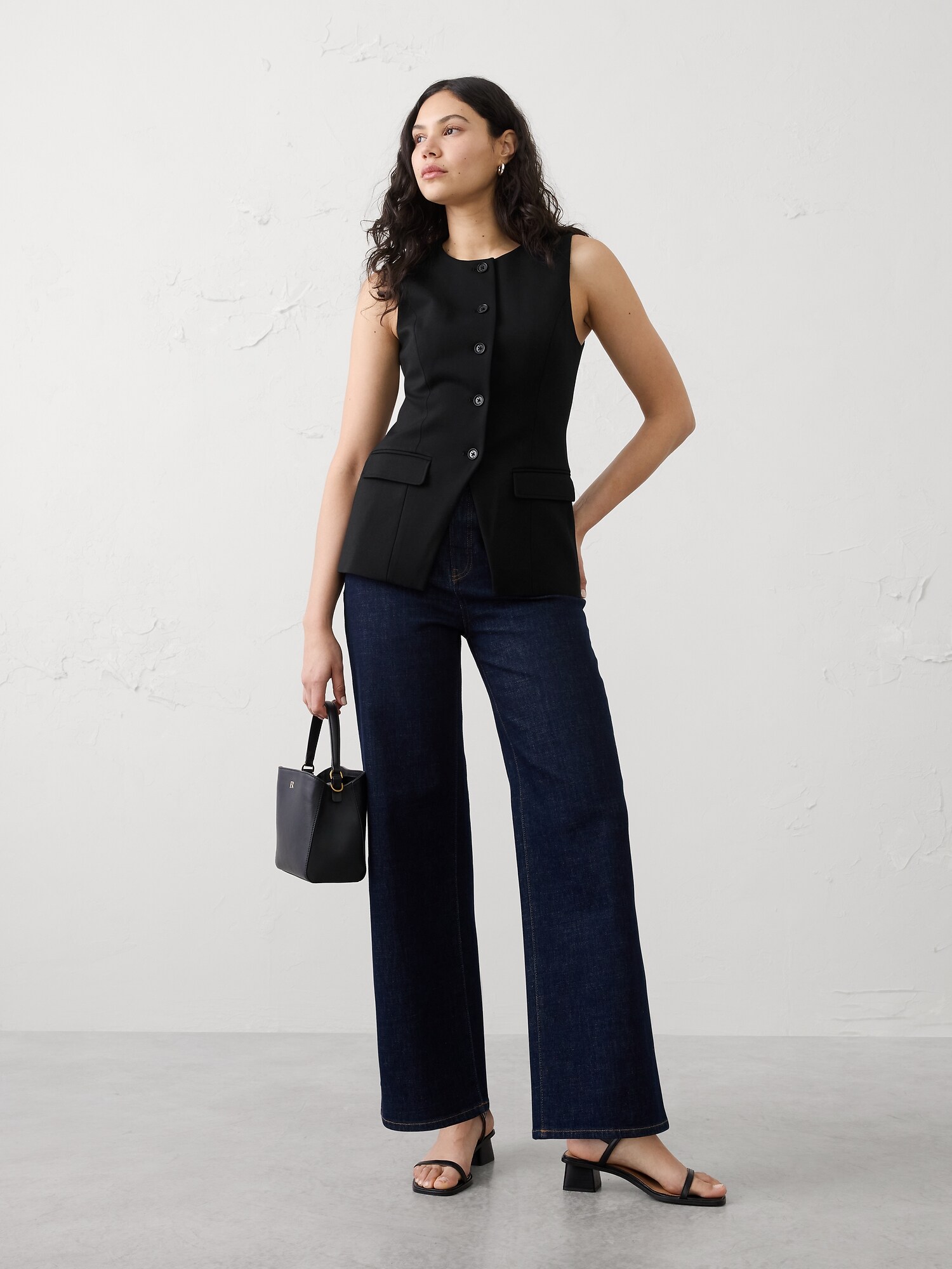 Image number 5 showing, Linen-Blend Long Cutaway Vest