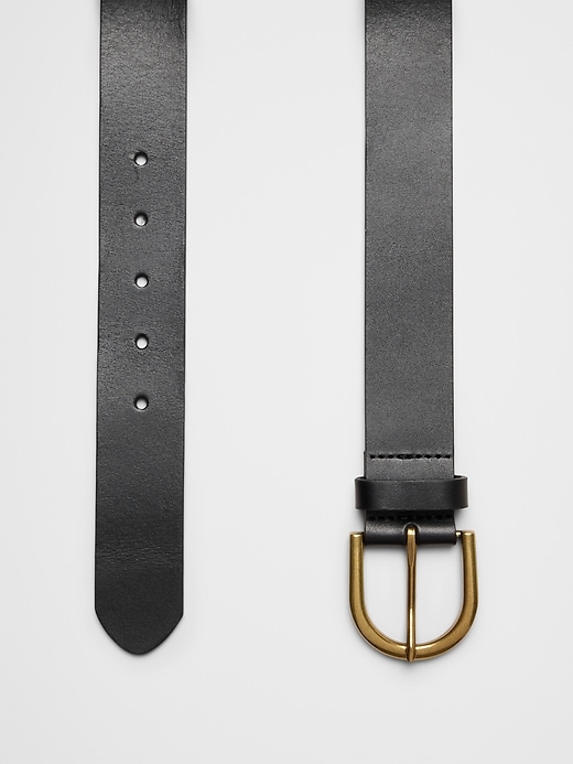 Banana Republic: Black Leather Belt with Gold Buckle (Brand New w/ tags) Banana Republic Black Size S Belts for Women for sale | eBay main image 2