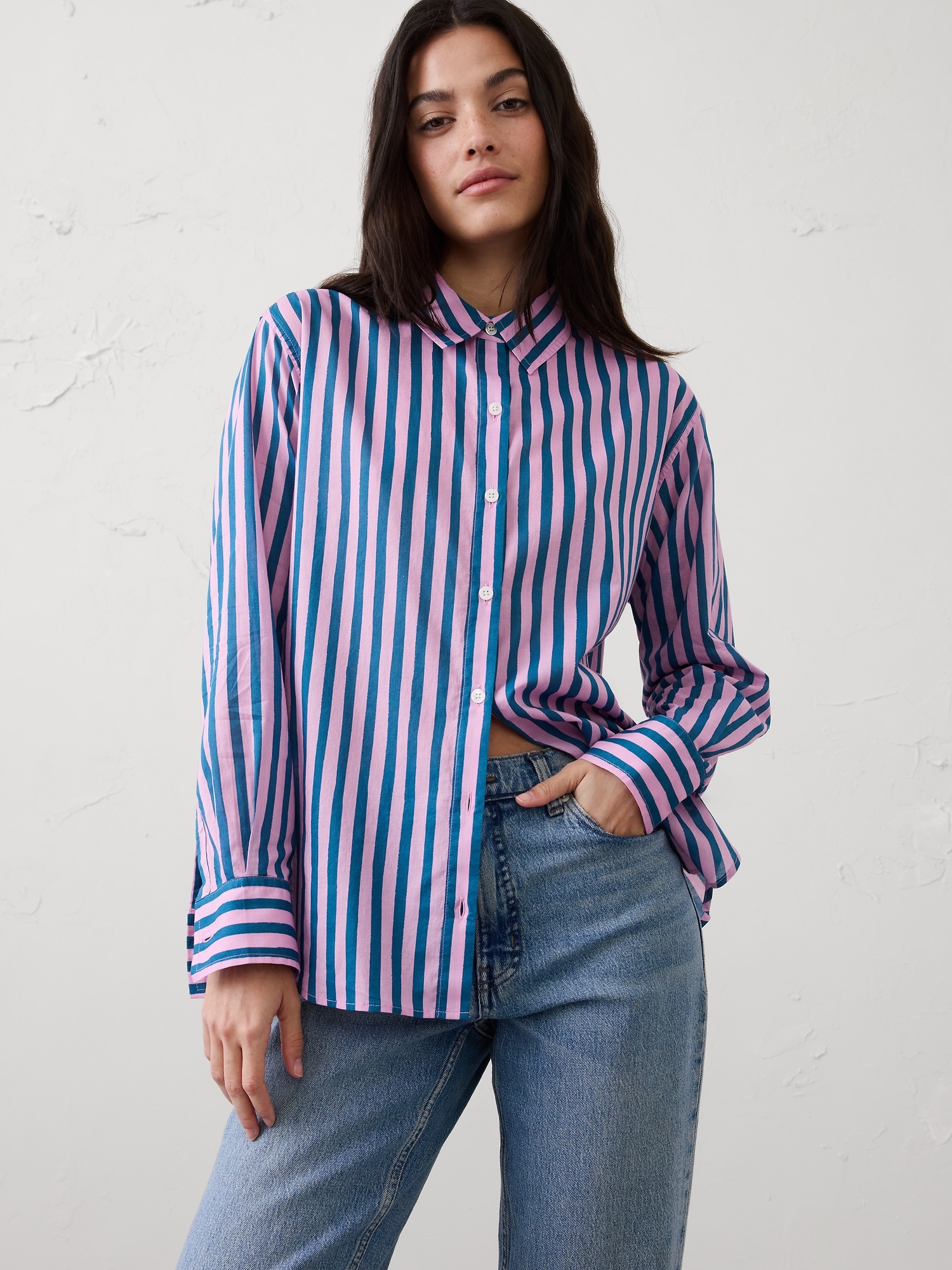 Image number 1 showing, Striped Voile Shirt