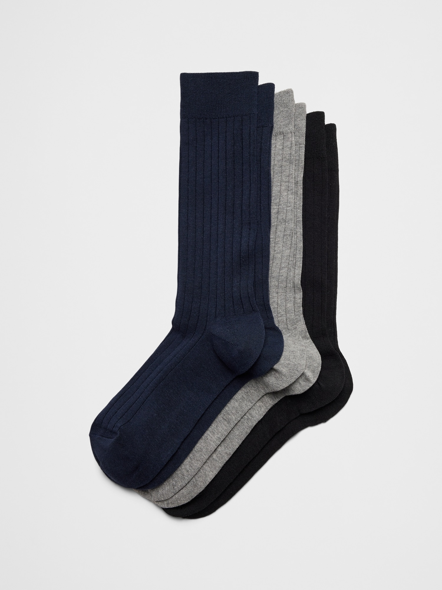 Image number 1 showing, Ribbed Dress Socks (3 pack)