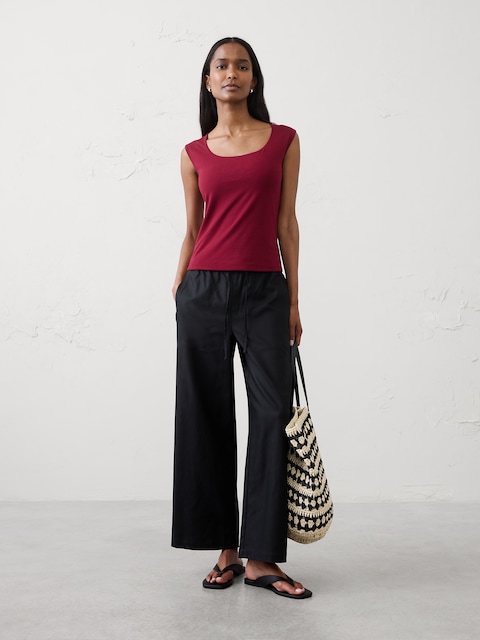 Soft Stretch Scoop-Neck Top